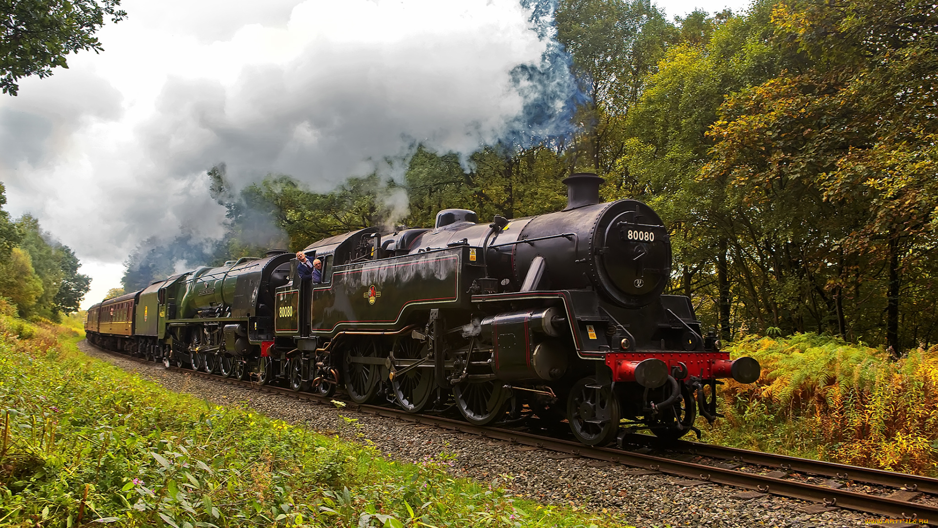 техника, паровозы, дорога, железная, состав, паровоз, рельсы