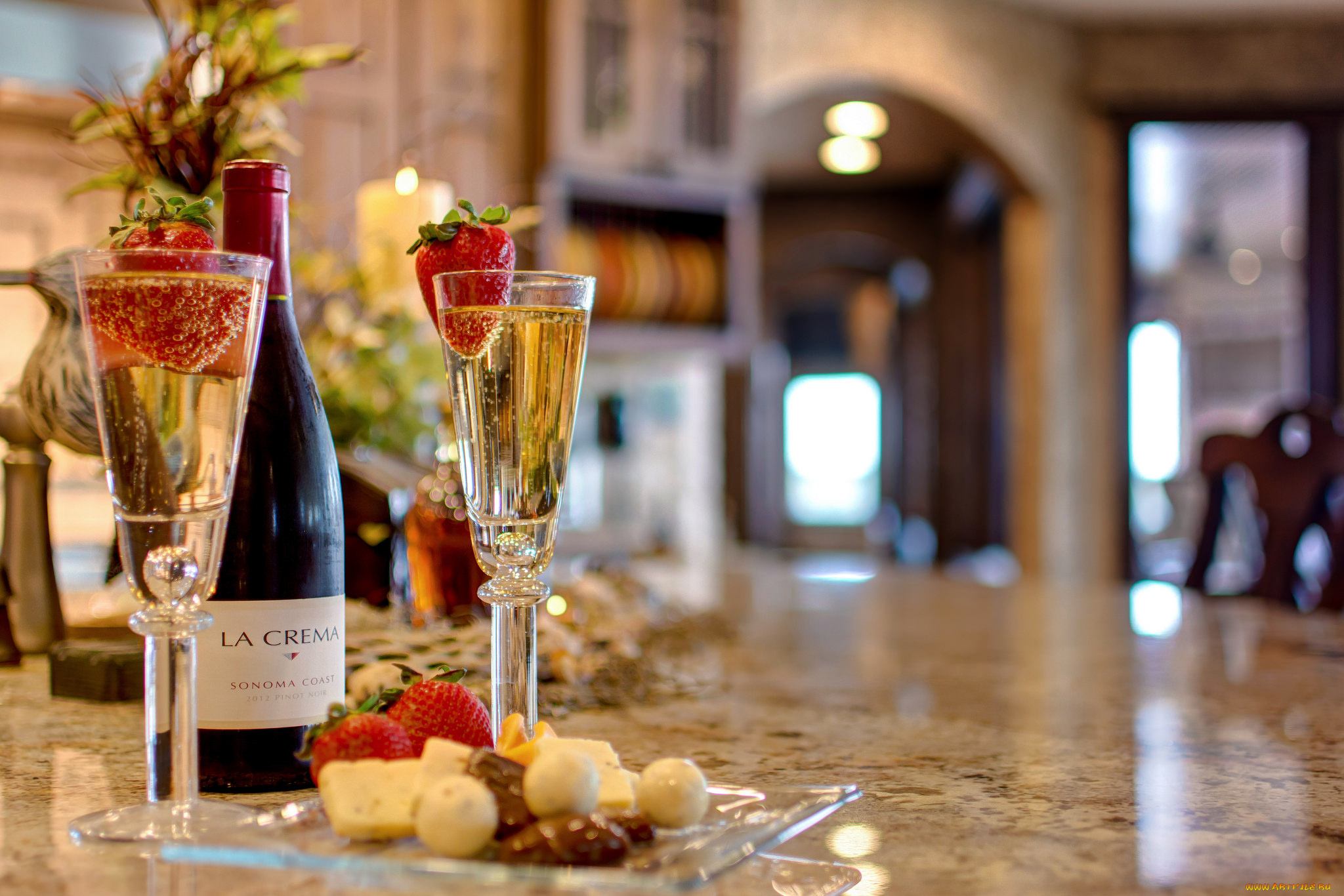 еда, напитки, , вино, клубника, шампанское