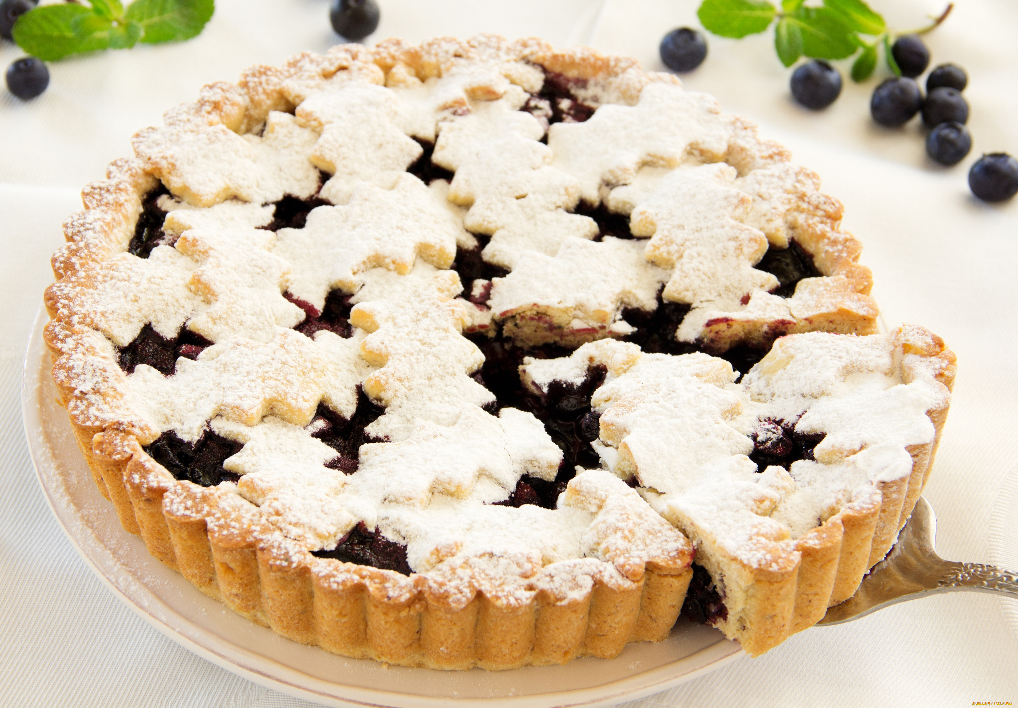 еда, пироги, черничный, пирог