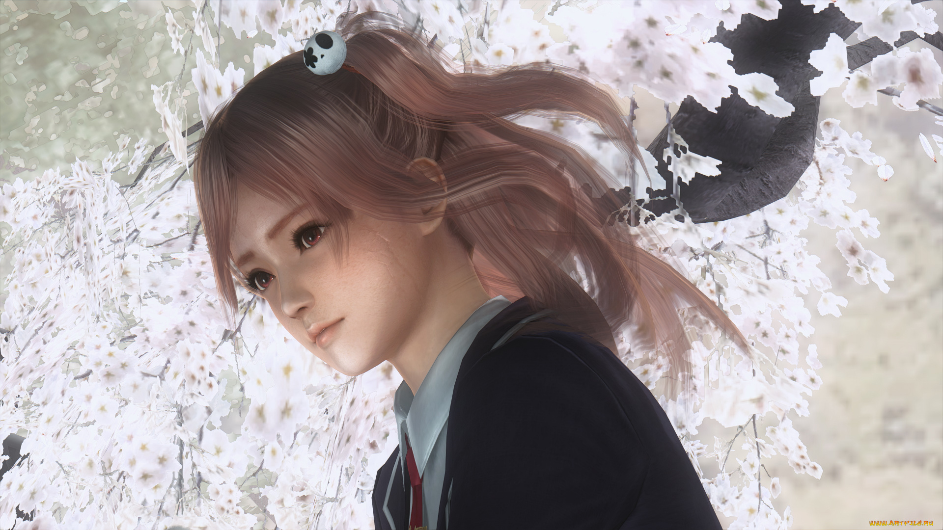 3д, графика, аниме, , anime, взгляд, девушка, фон