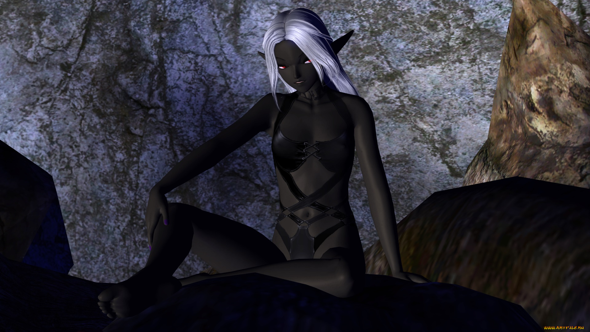 3д, графика, эльфы, , elves, фон, взгляд, эльфийка