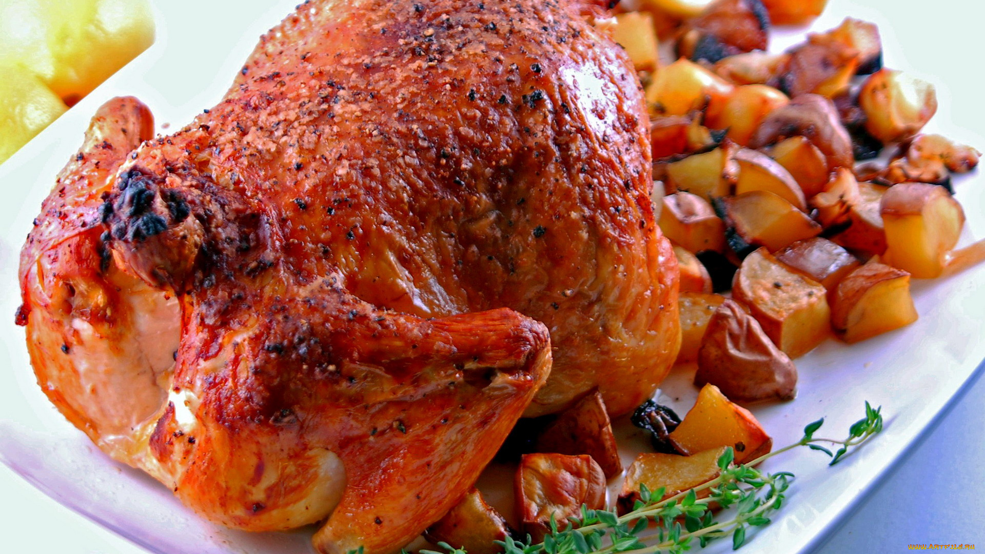 еда, мясные, блюда, картофель, курица