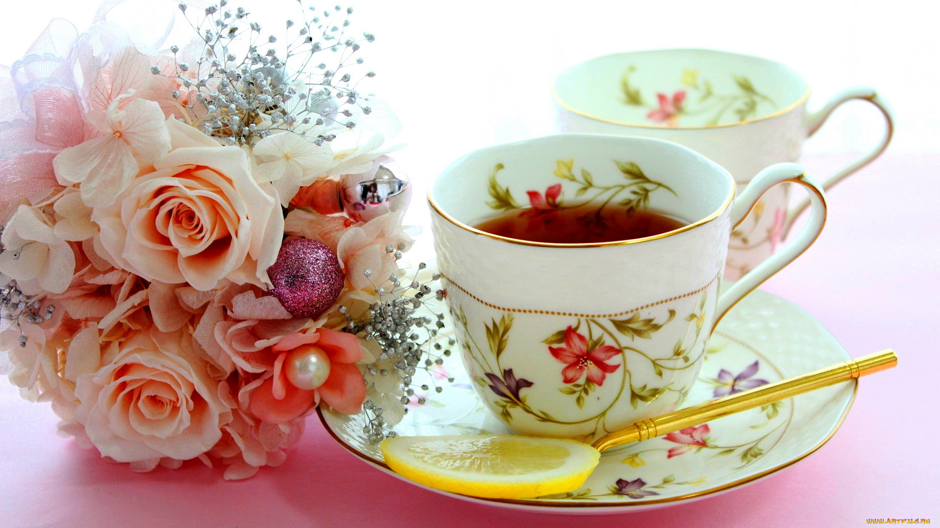 еда, напитки, , Чай, букет, лимон