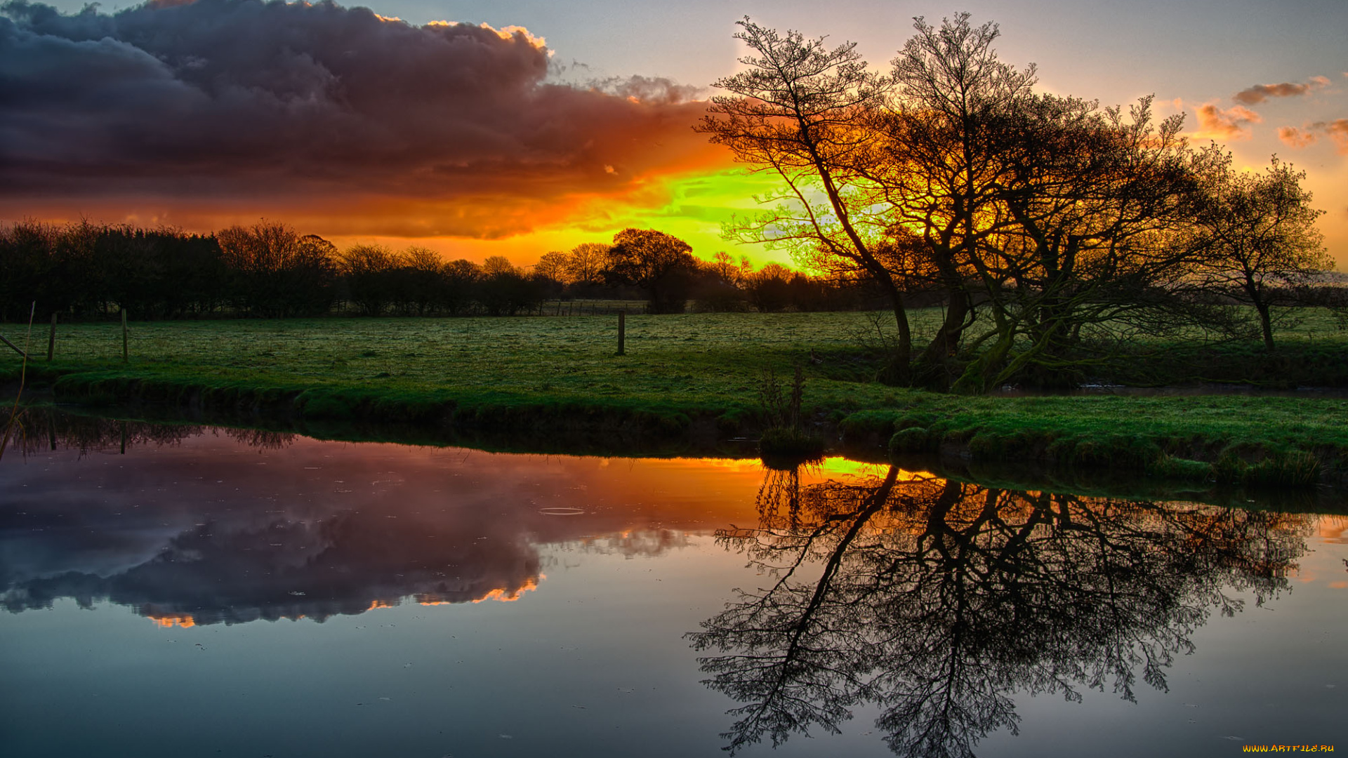 природа, восходы, закаты, рассвет, утро, река