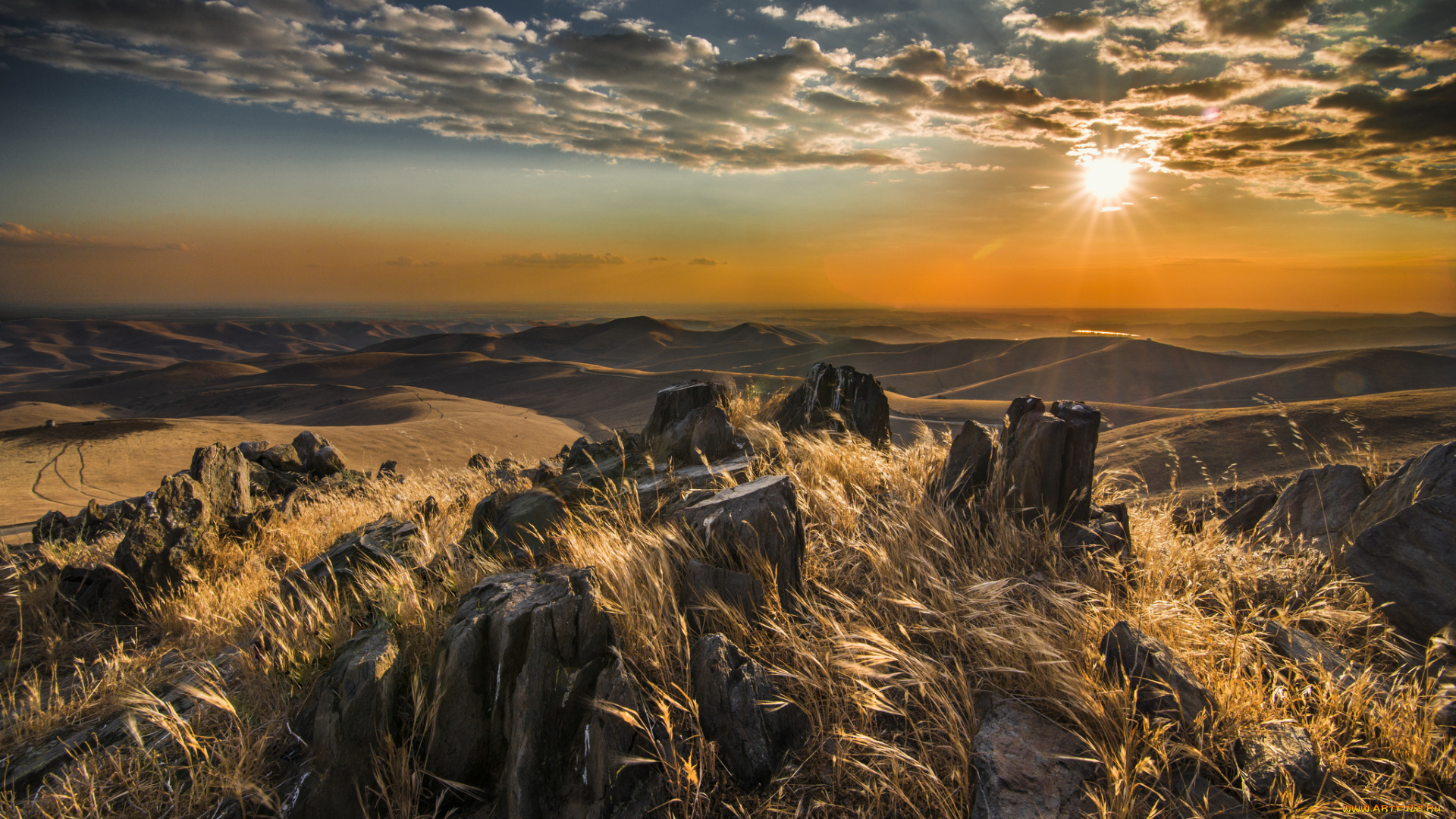 природа, восходы, закаты, равнина, рассвет