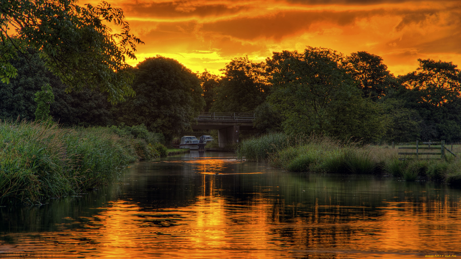 природа, восходы, закаты, заря, река