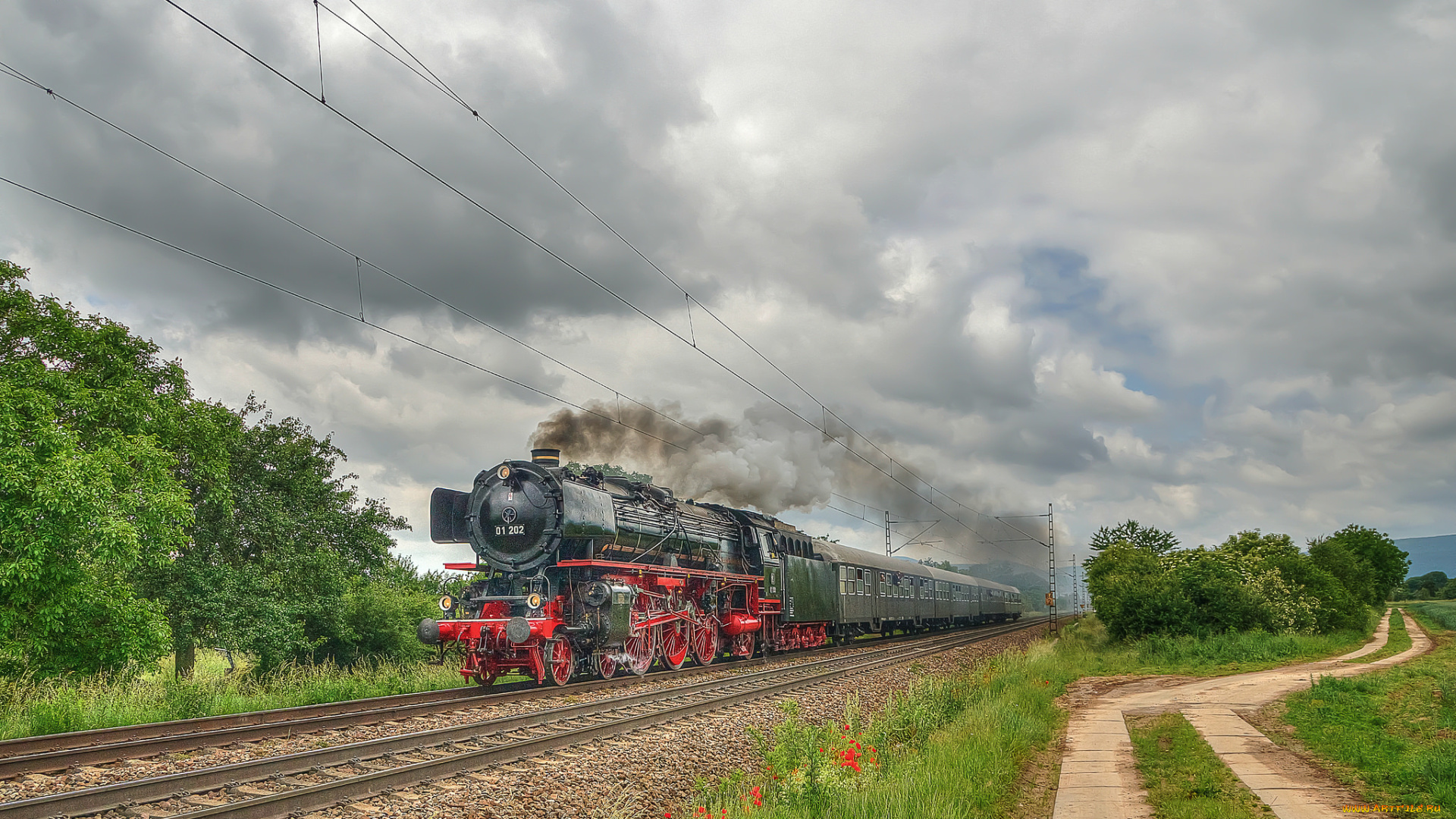 техника, паровозы, дорога, рельсы, паровоз, железная