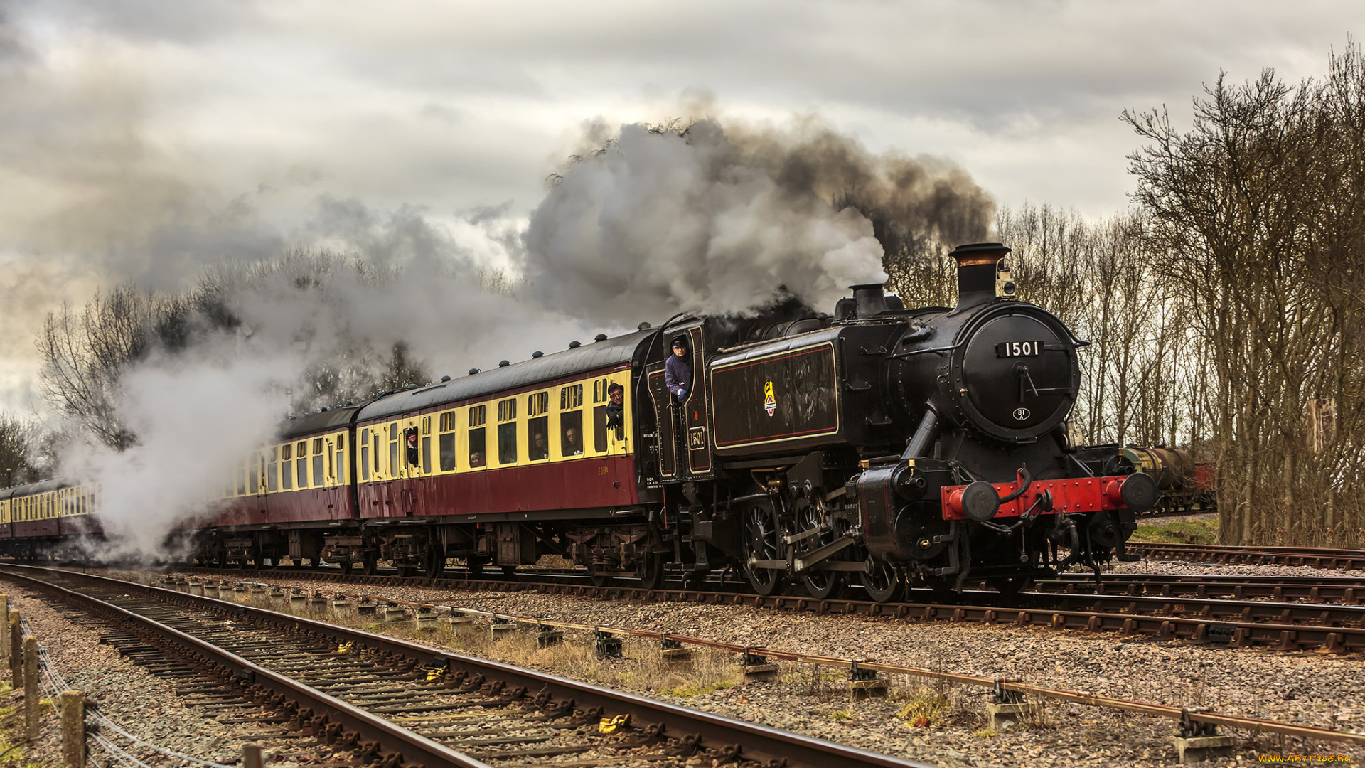 техника, паровозы, дорога, железная, паровоз, рельсы