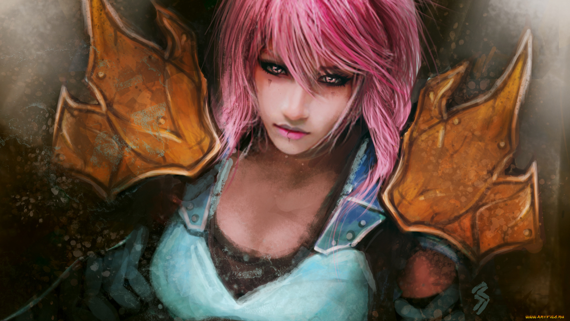 видео, игры, final, fantasy, ii, розовые, волосы, девушка, игра, арт, final, fantasy, взгляд