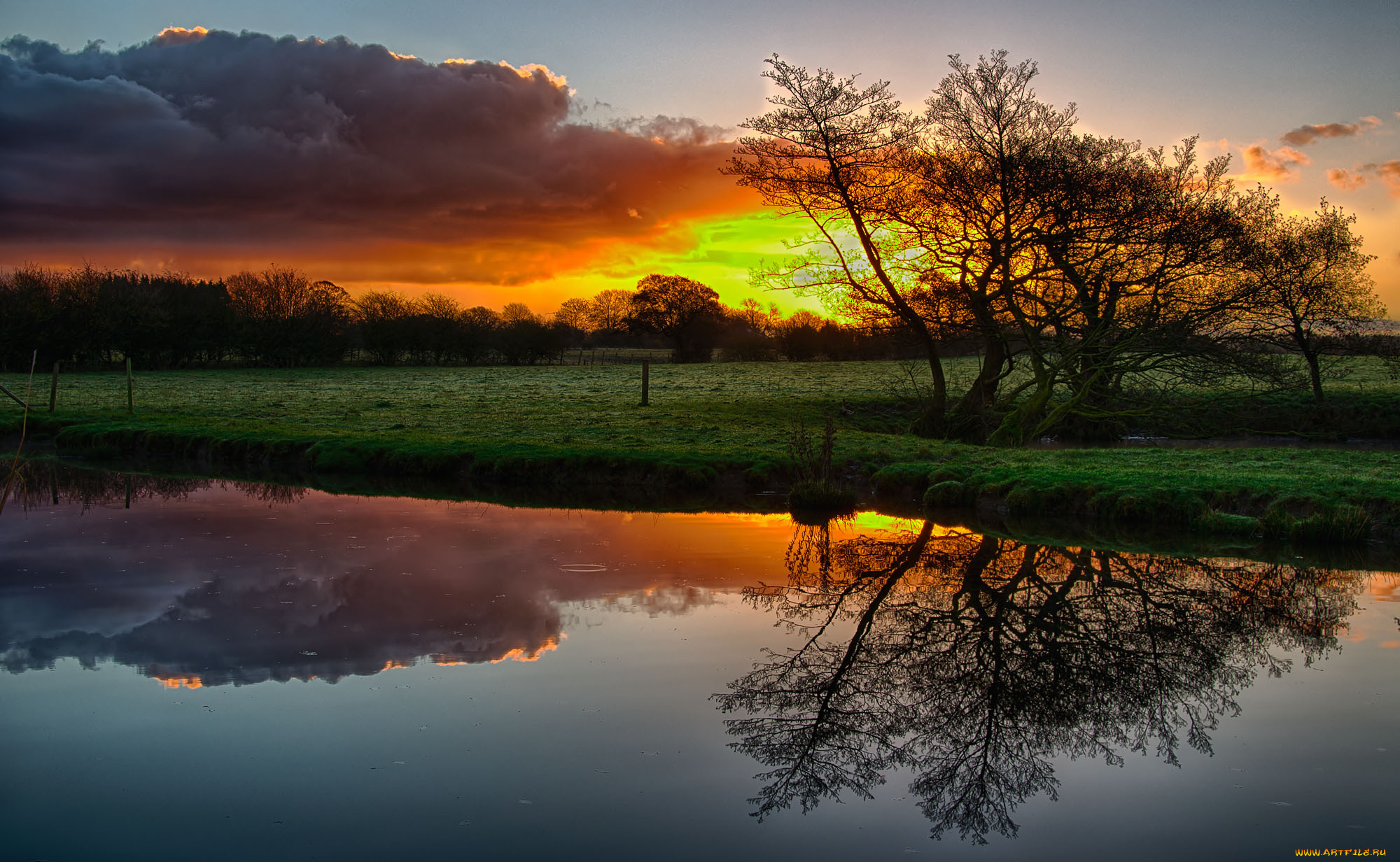 природа, восходы, закаты, рассвет, утро, река