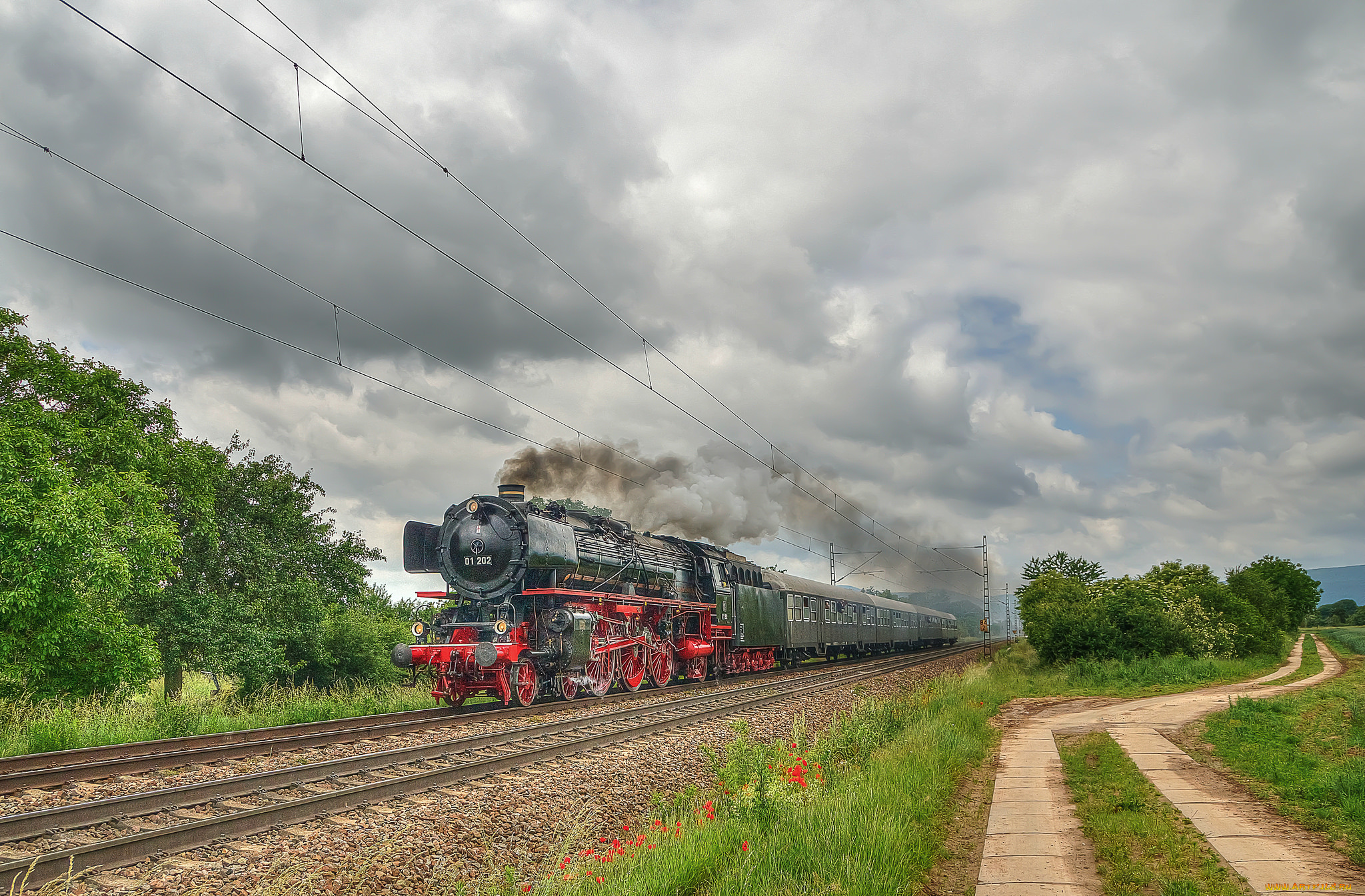 техника, паровозы, дорога, рельсы, паровоз, железная