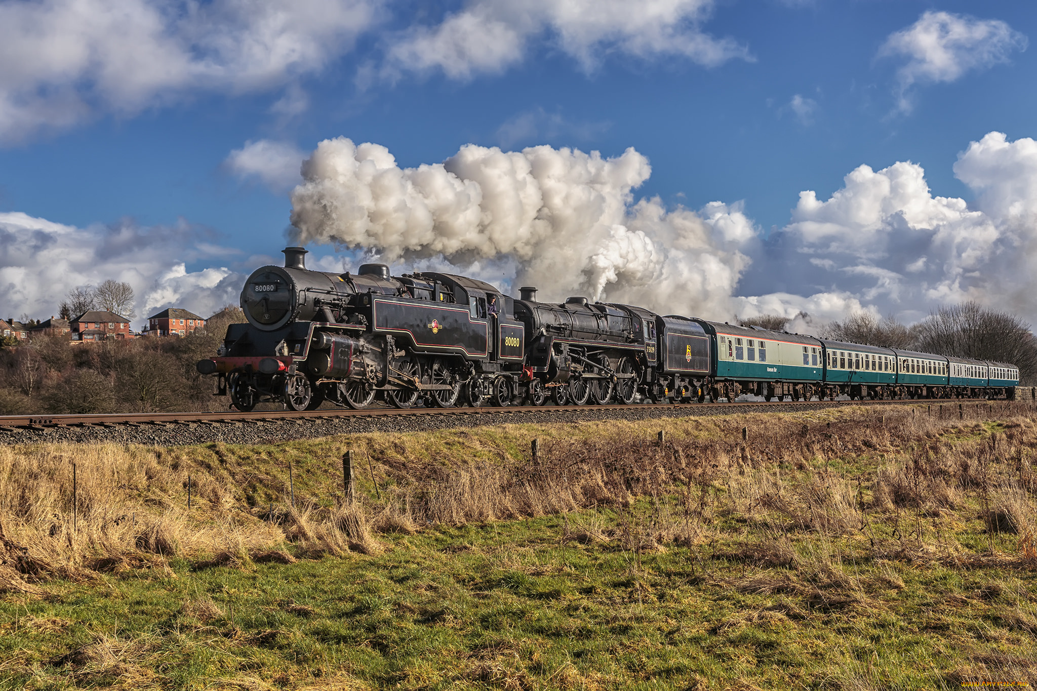 техника, паровозы, дорога, железная, паровоз, рельсы