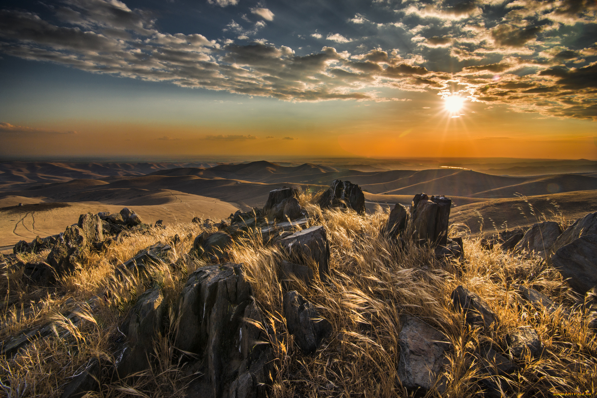 природа, восходы, закаты, равнина, рассвет