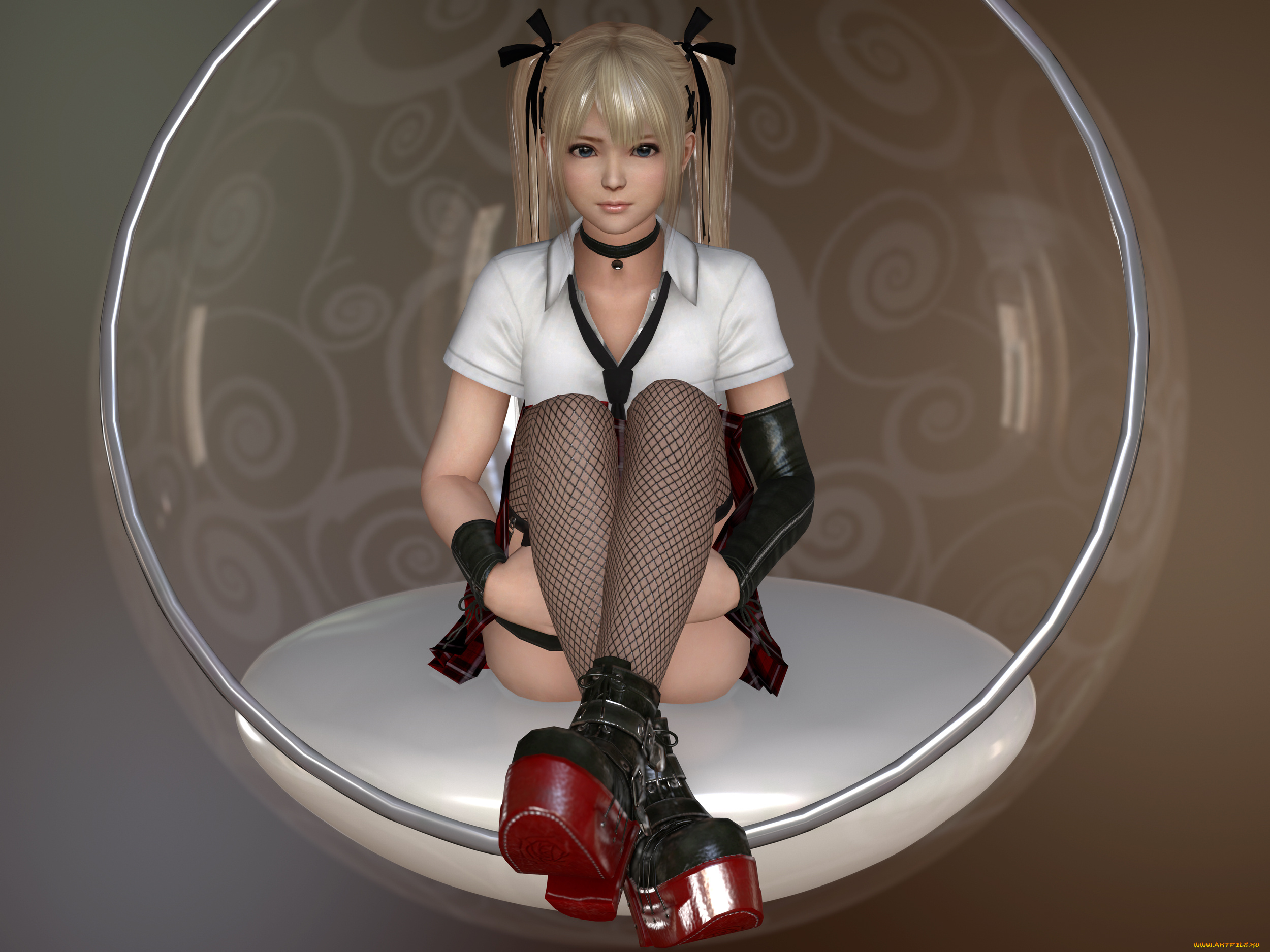 3д, графика, аниме, , anime, фон, взгляд, девушка