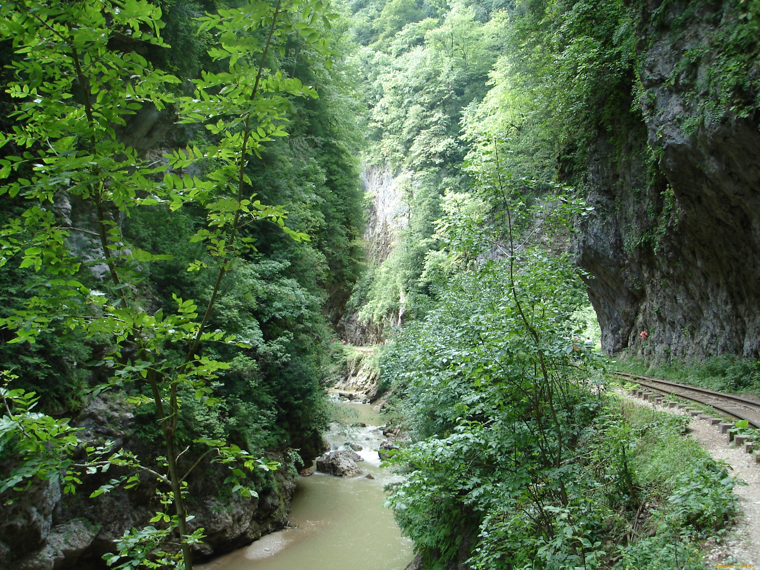 ущелье, гуамка, природа, реки, озера, кавказские, горы