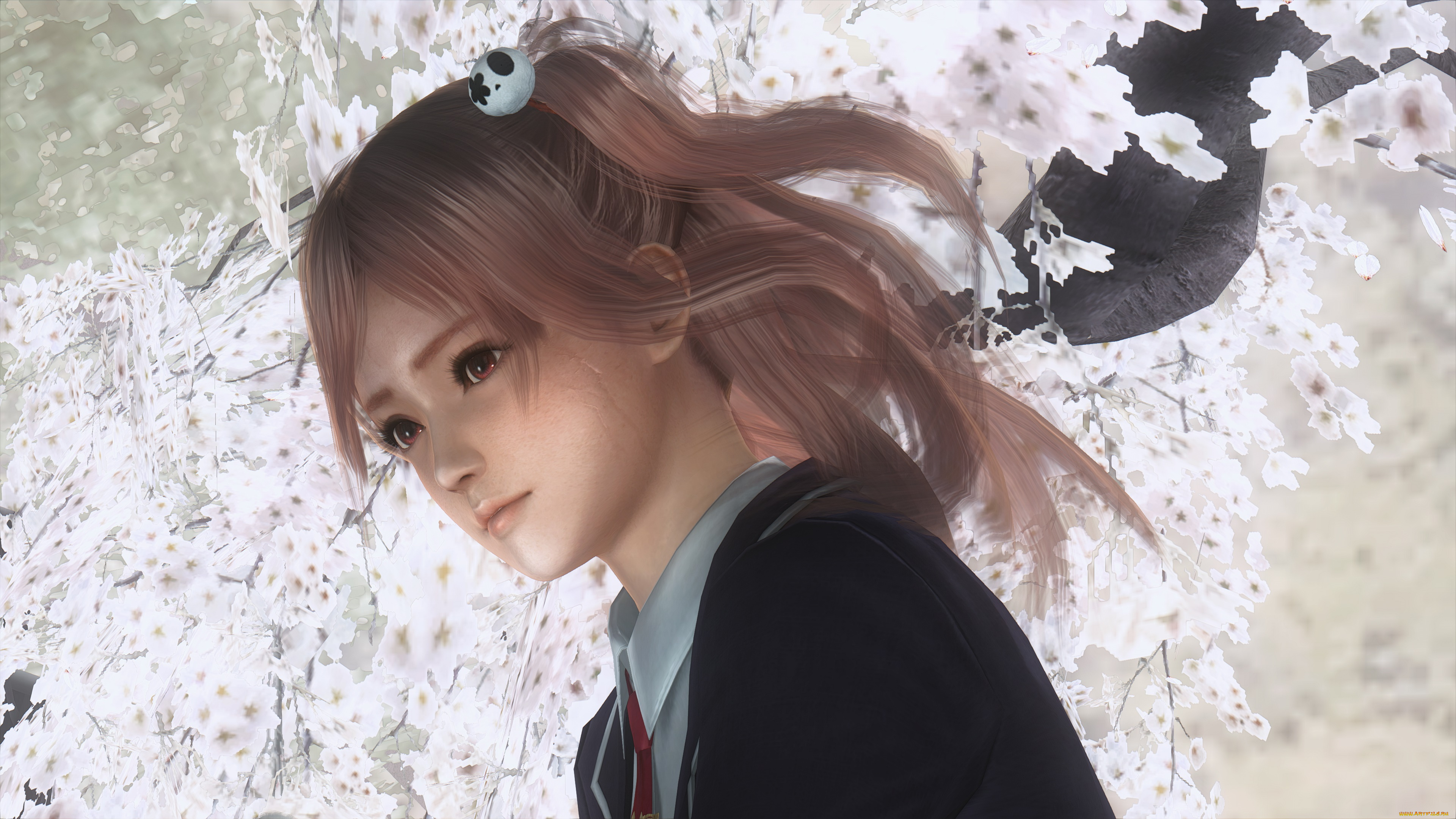 3д, графика, аниме, , anime, взгляд, девушка, фон