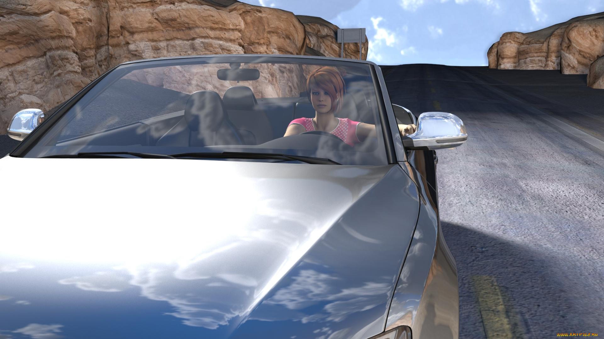 3д, графика, люди-авто, мото, , people-, car, , , moto, девушка, взгляд, фон, автомобиль