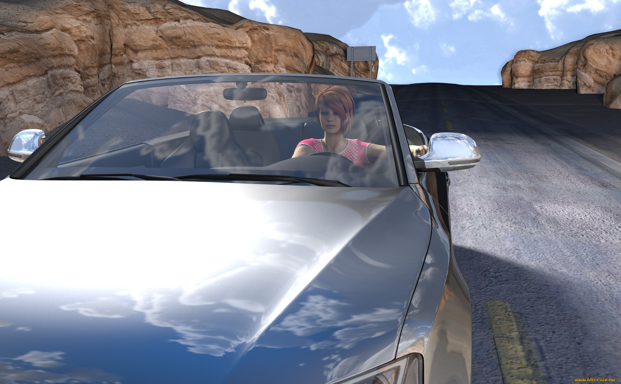 3д, графика, люди-авто, мото, , people-, car, , , moto, девушка, взгляд, фон, автомобиль