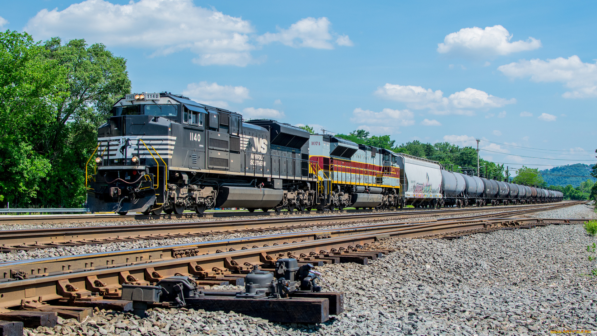 техника, поезда, локомотив, состав