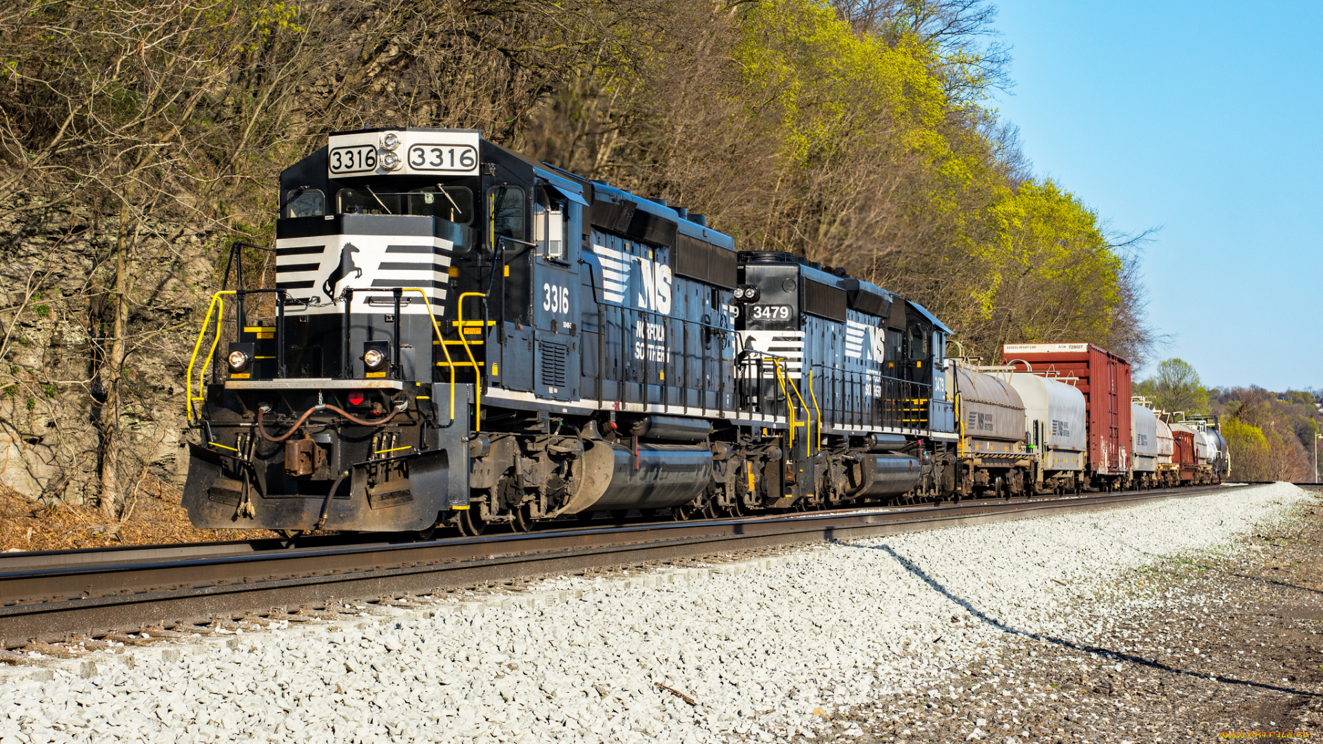 техника, поезда, локомотив, состав