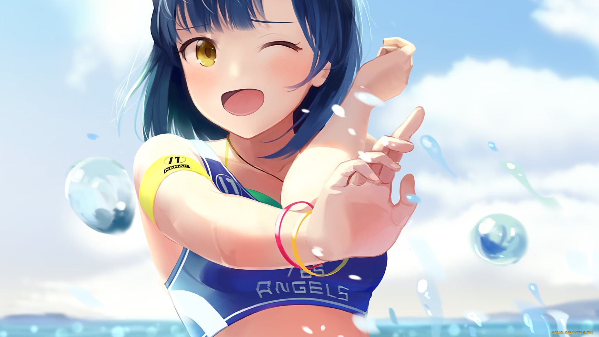 аниме, idolm@ster, фон, взгляд, девушка