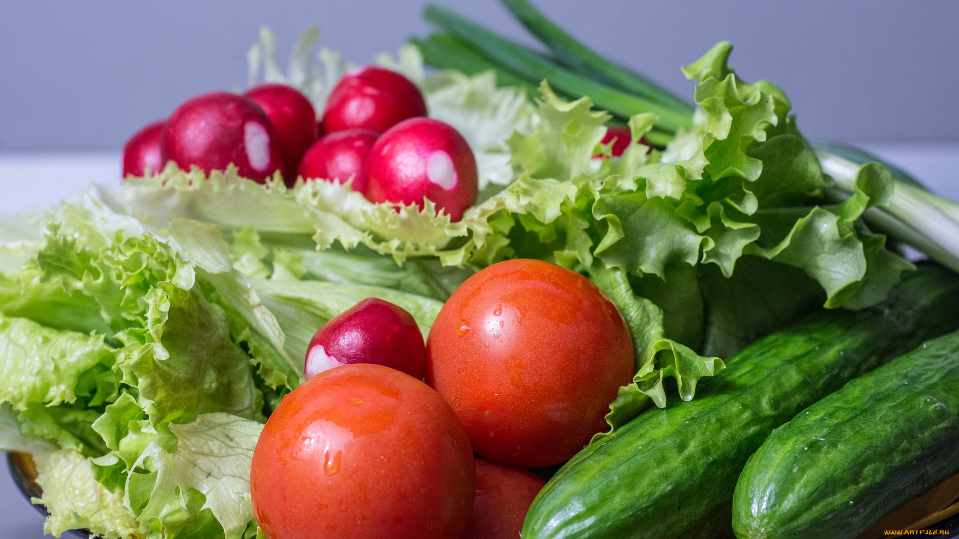 еда, овощи, зелень, салат, огурцы, томаты, помидоры