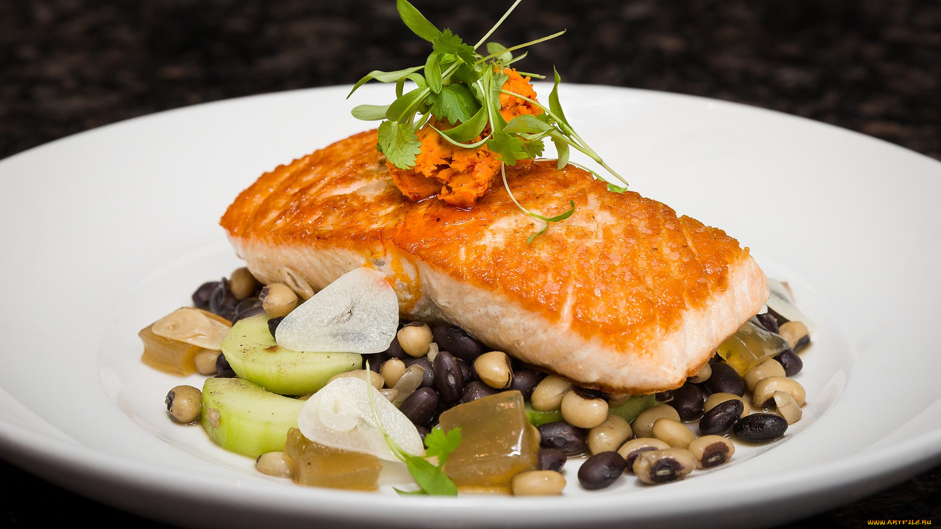 еда, рыбные, блюда, , с, морепродуктами, снедь