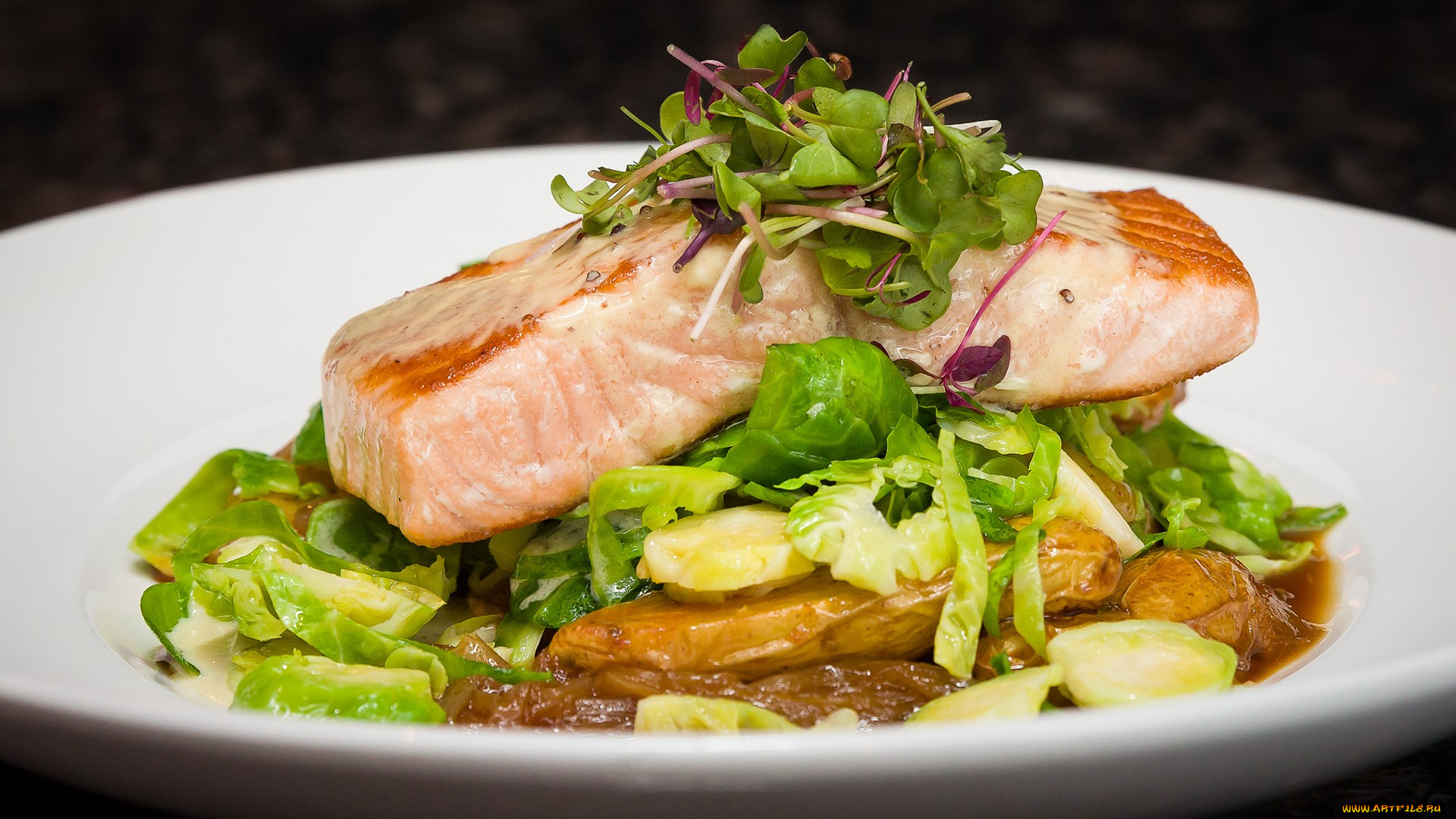 еда, рыбные, блюда, , с, морепродуктами, снедь