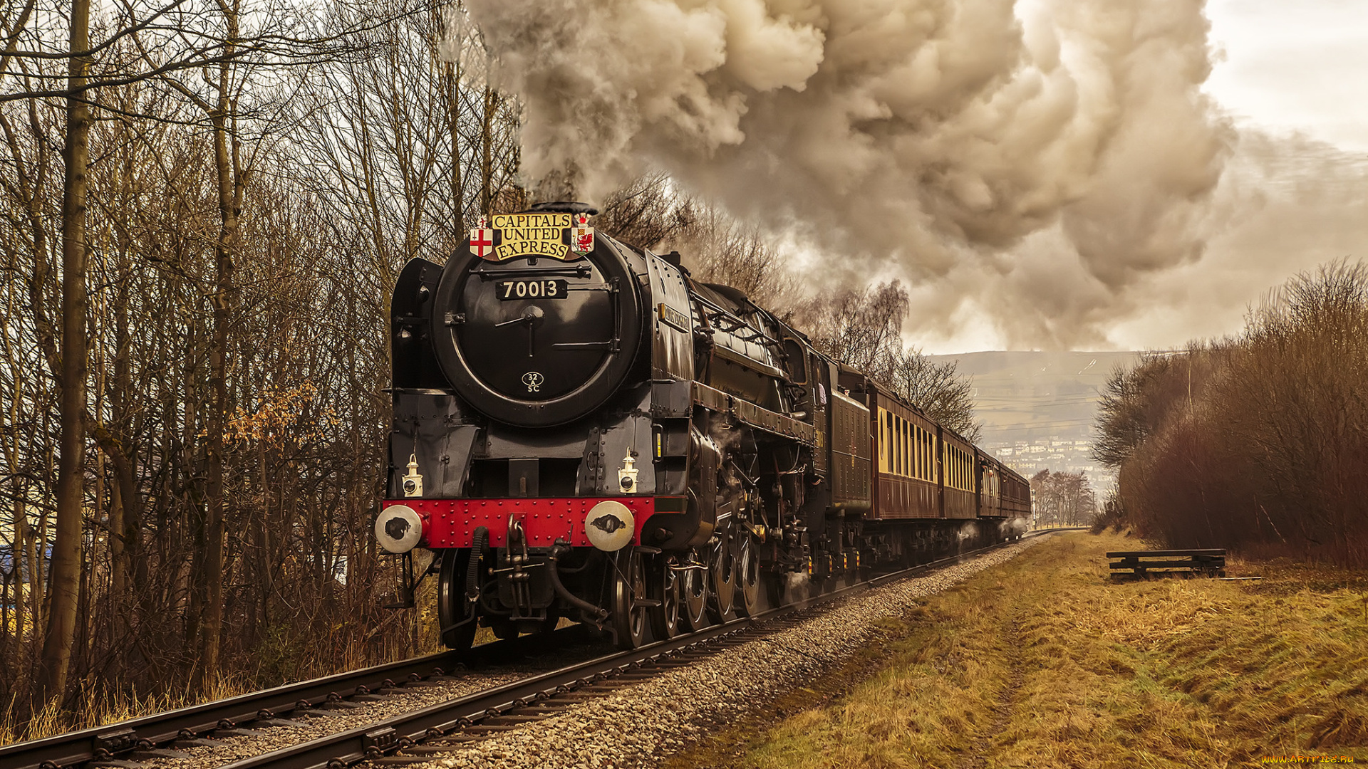 техника, паровозы, локомотив, состав