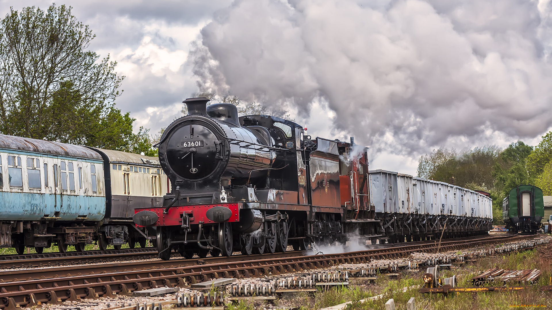 техника, паровозы, состав, локомотив