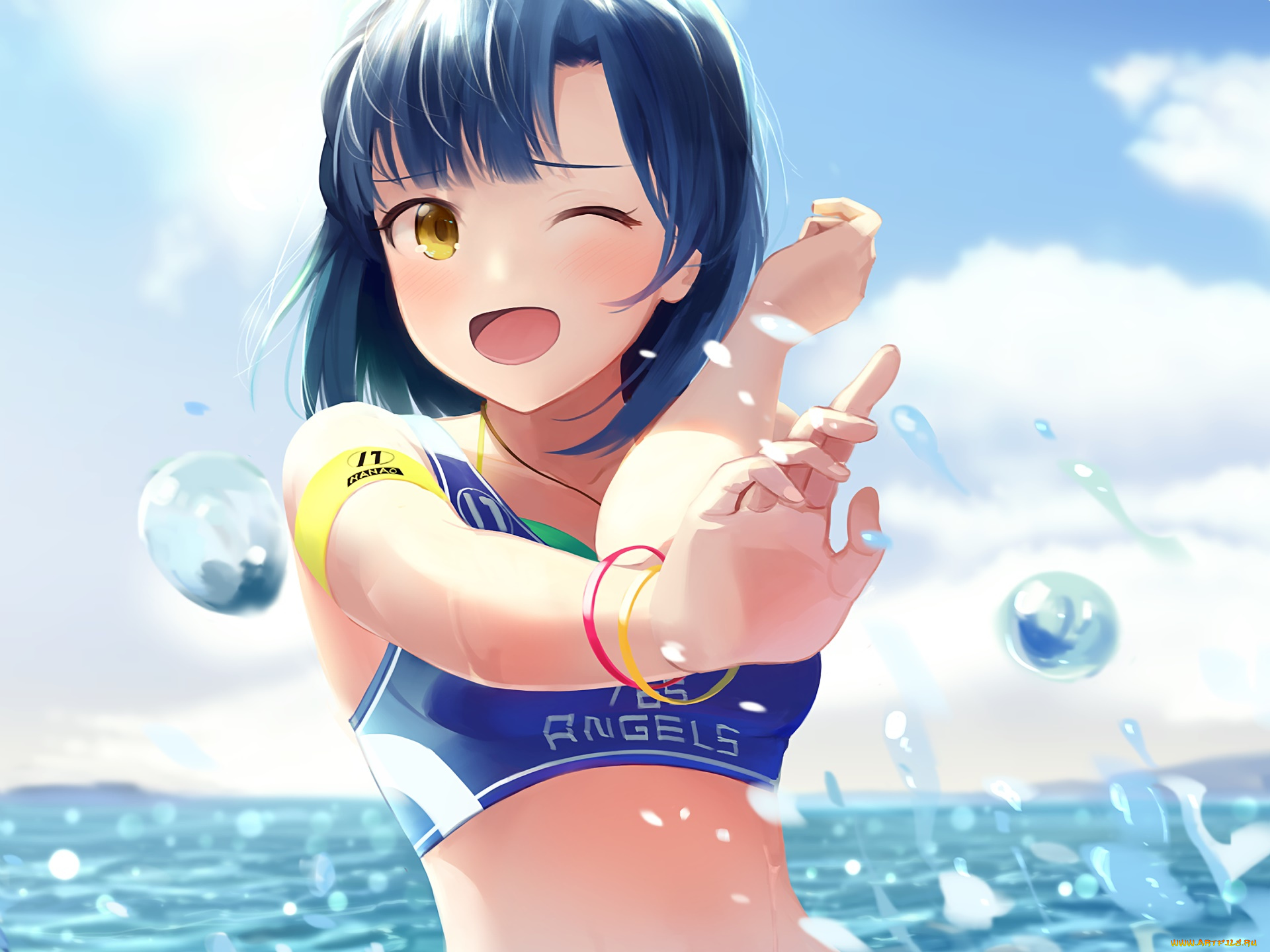 аниме, idolm@ster, фон, взгляд, девушка