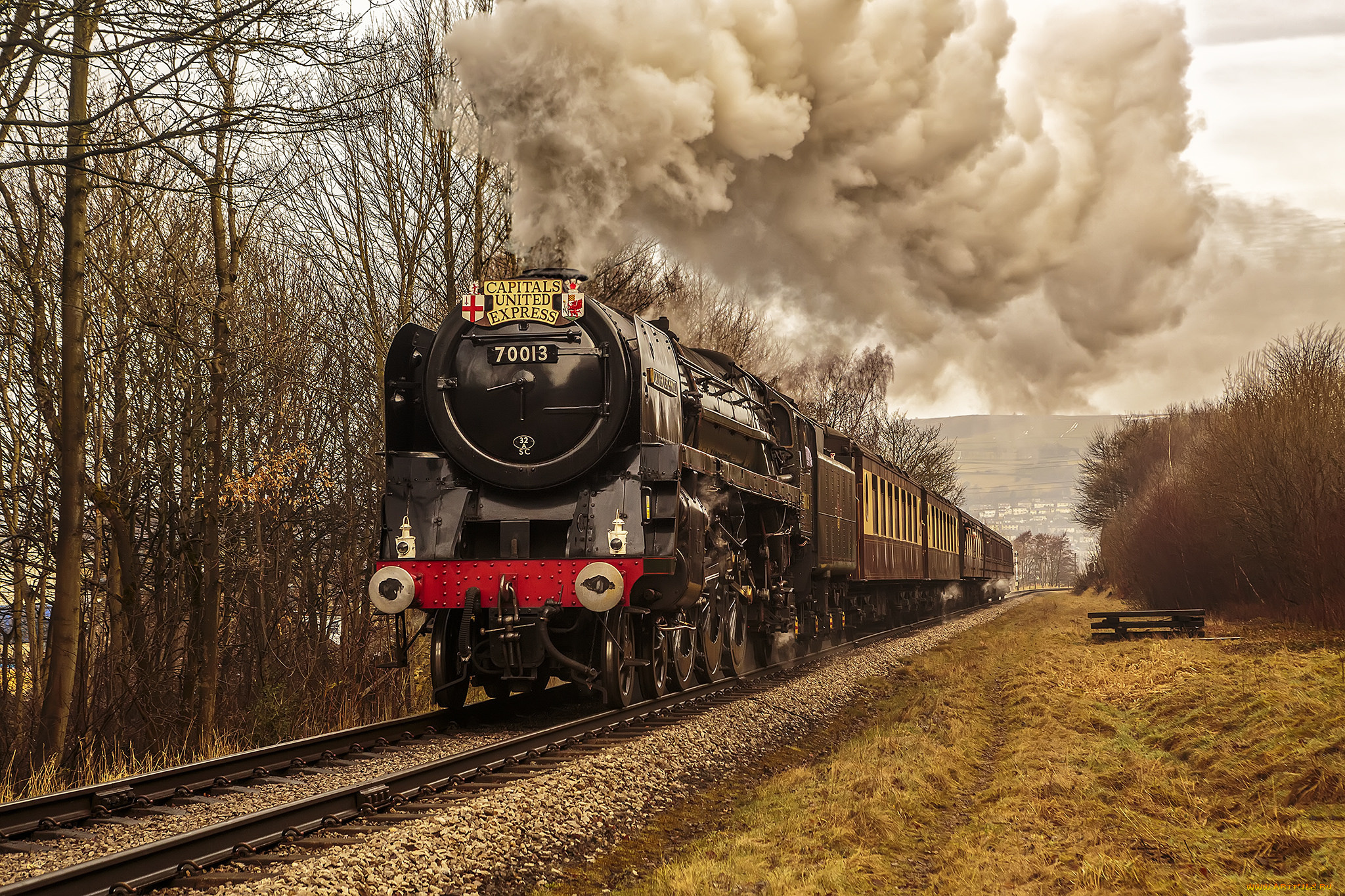 техника, паровозы, локомотив, состав