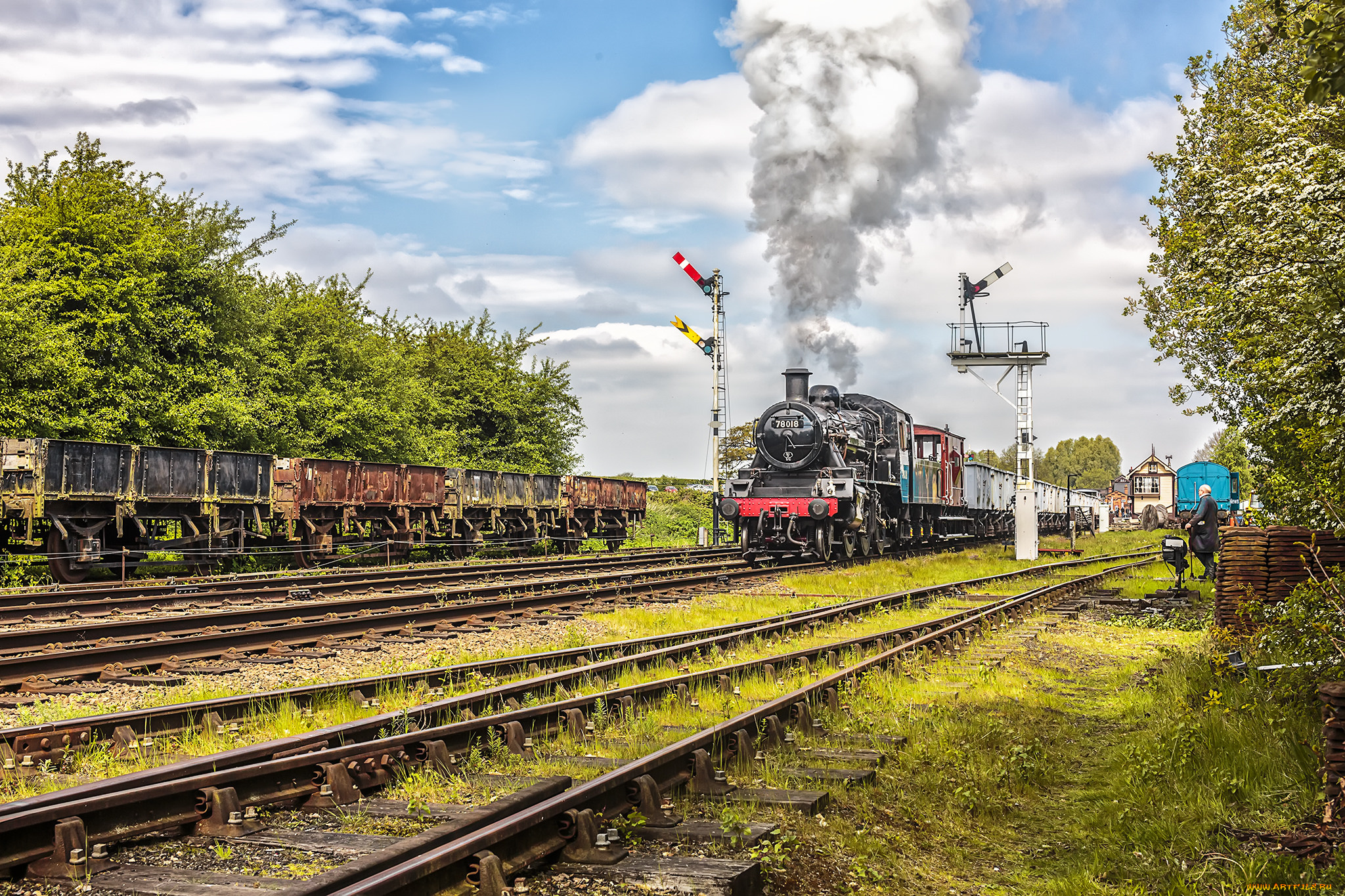 техника, паровозы, состав, локомотив