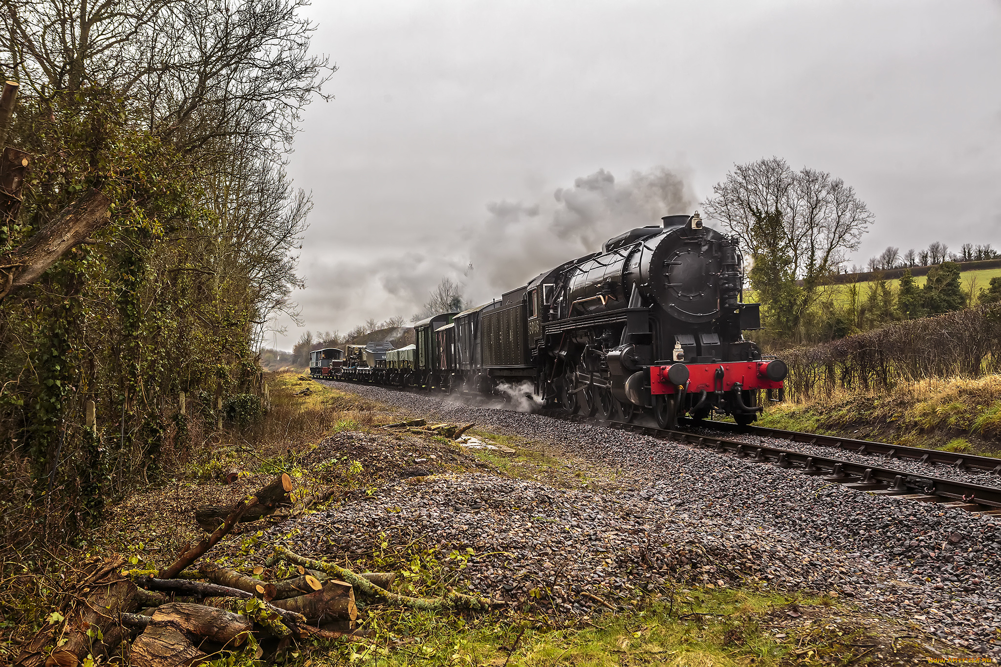 техника, паровозы, состав, локомотив