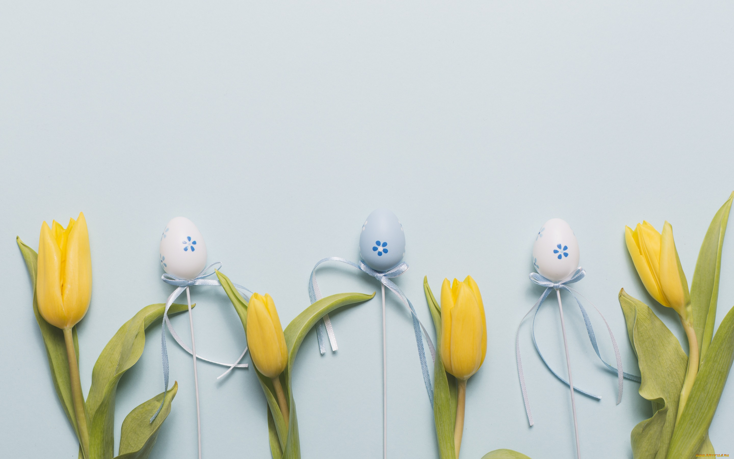 праздничные, пасха, blue, тюльпаны, eggs, easter, flower, праздник, tulips, декор