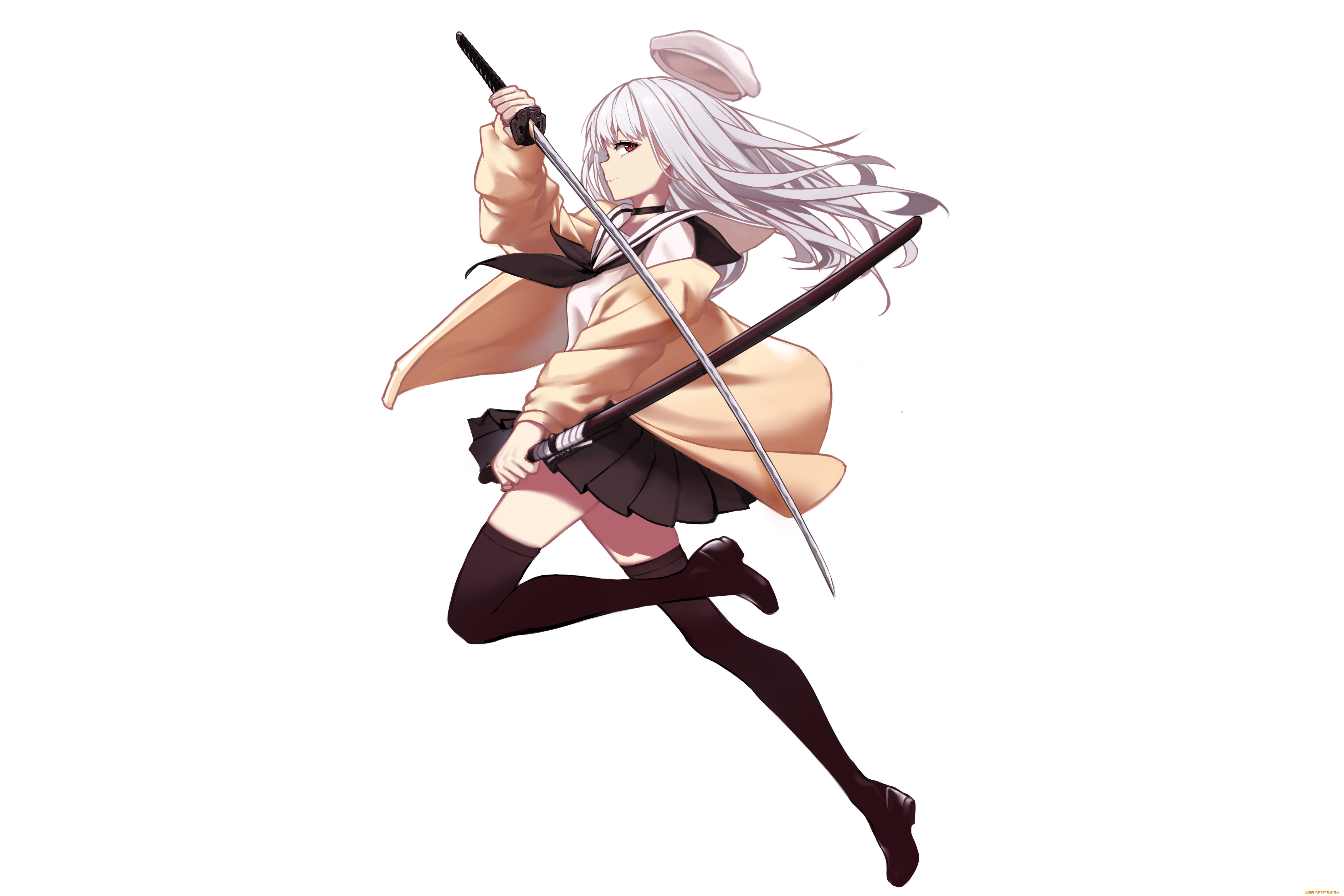 аниме, оружие, , техника, , технологии, фон, девушка, взгляд