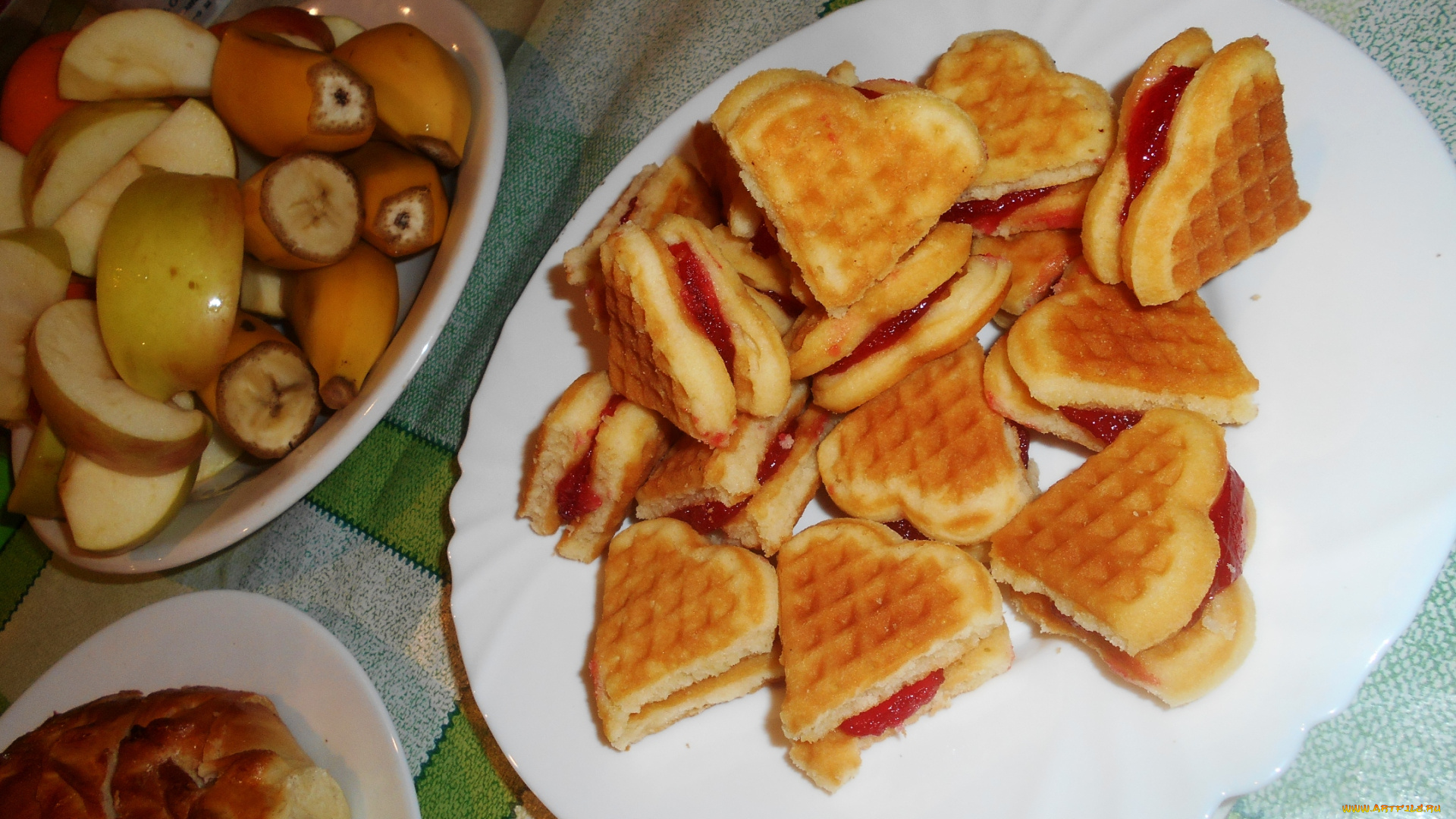 еда, пирожные, , кексы, , печенье, печенье, юананы, яблоки