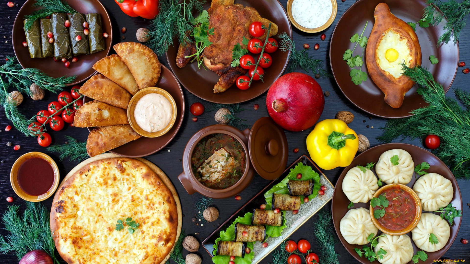 еда, разное, ассорти, стол, накрытый