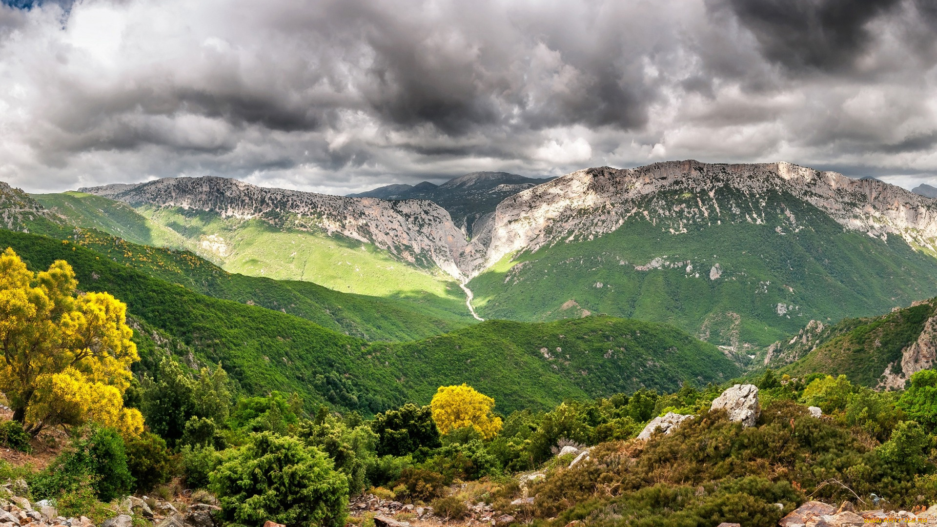 природа, горы, облака