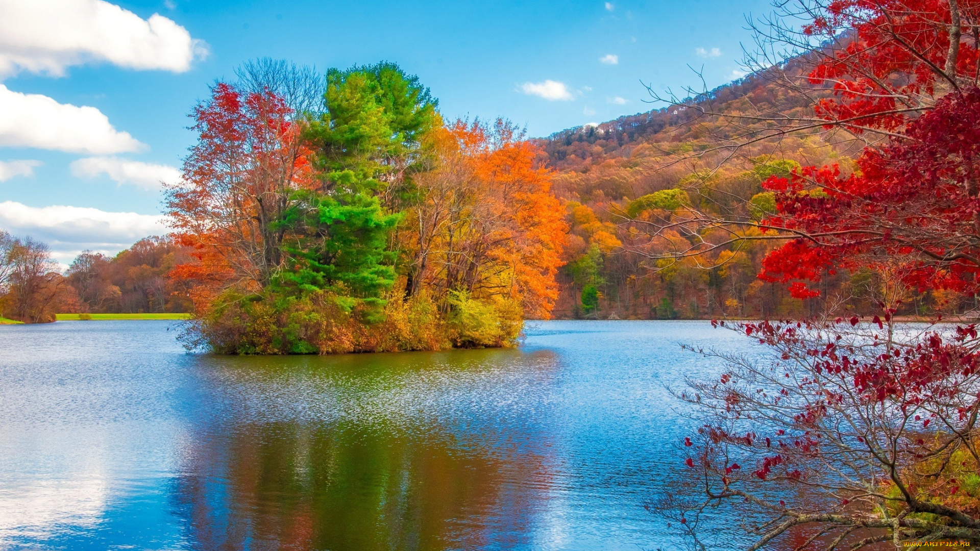 природа, реки, озера, осень