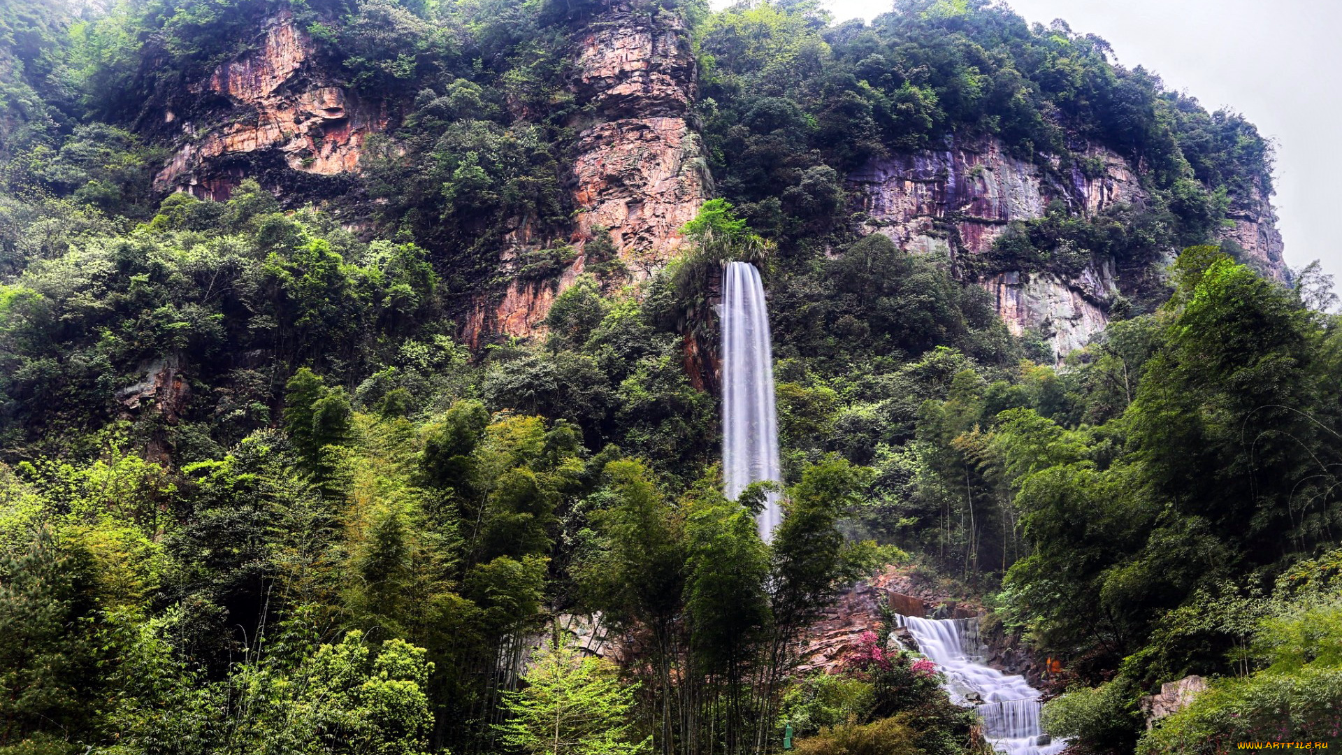 природа, водопады, поток, вода, водопад