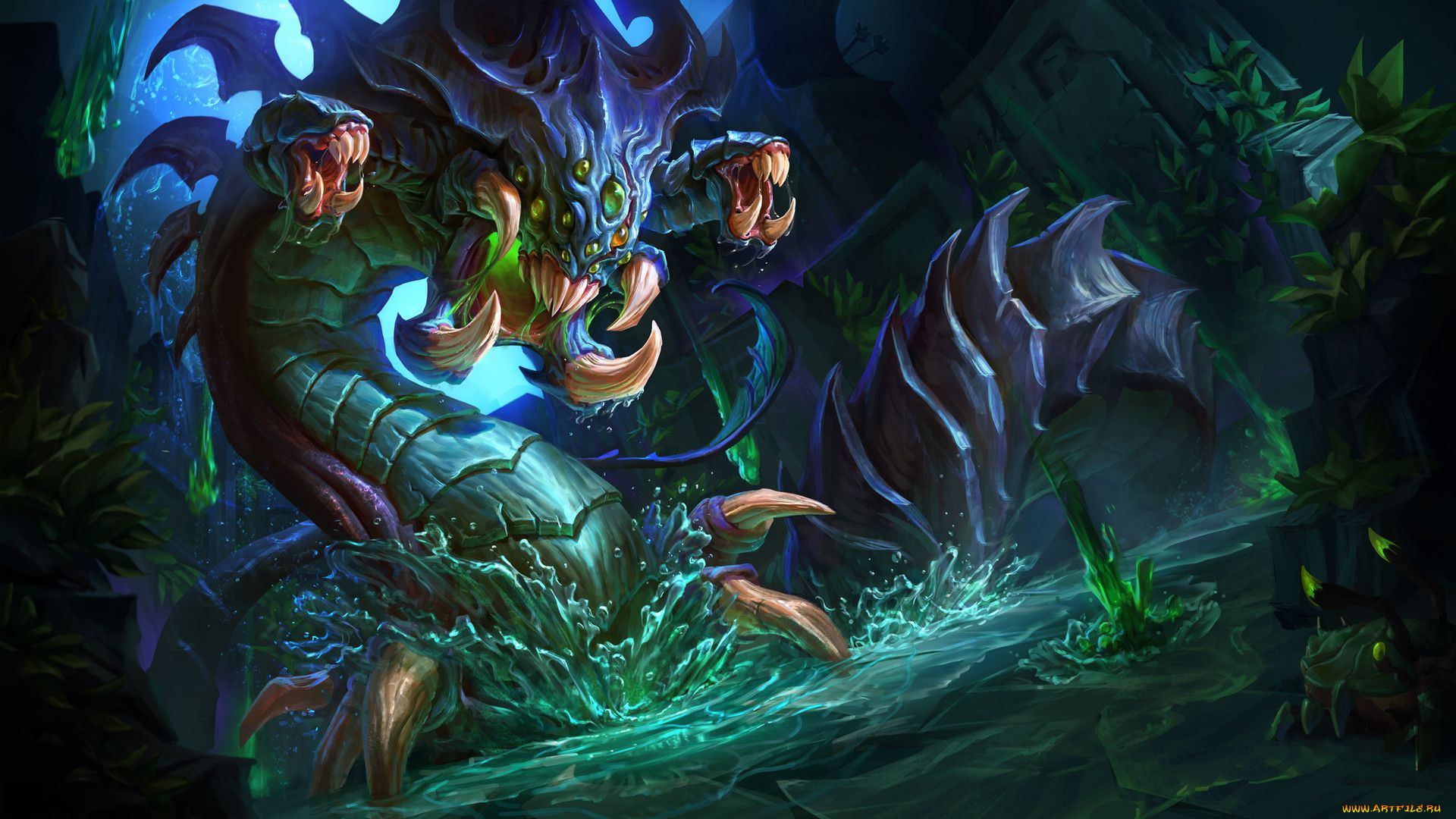 видео, игры, league, of, legends, чудовище, вода, слизь, монстр