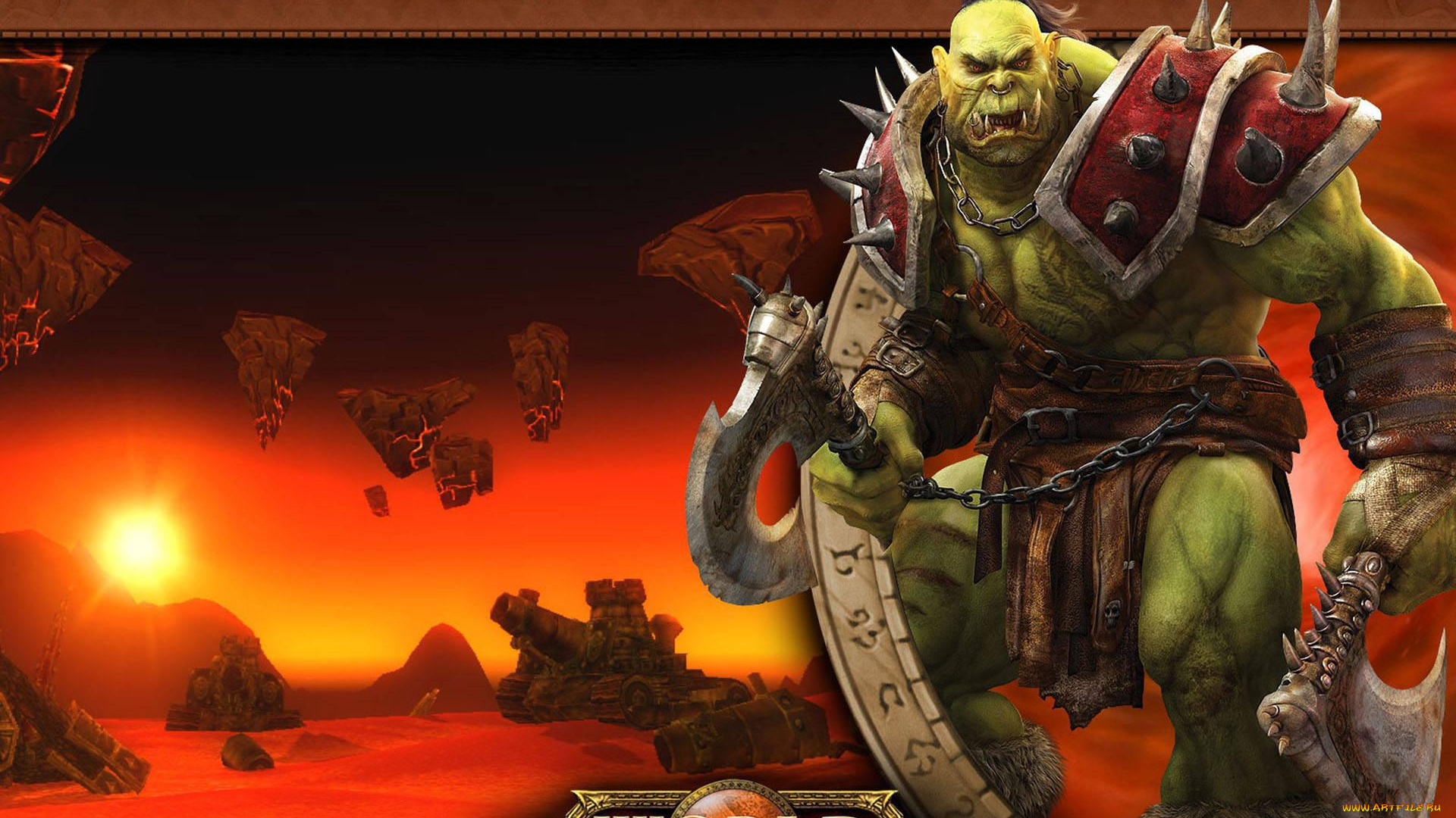 видео, игры, world, of, warcraft, скалы, топоры, орк