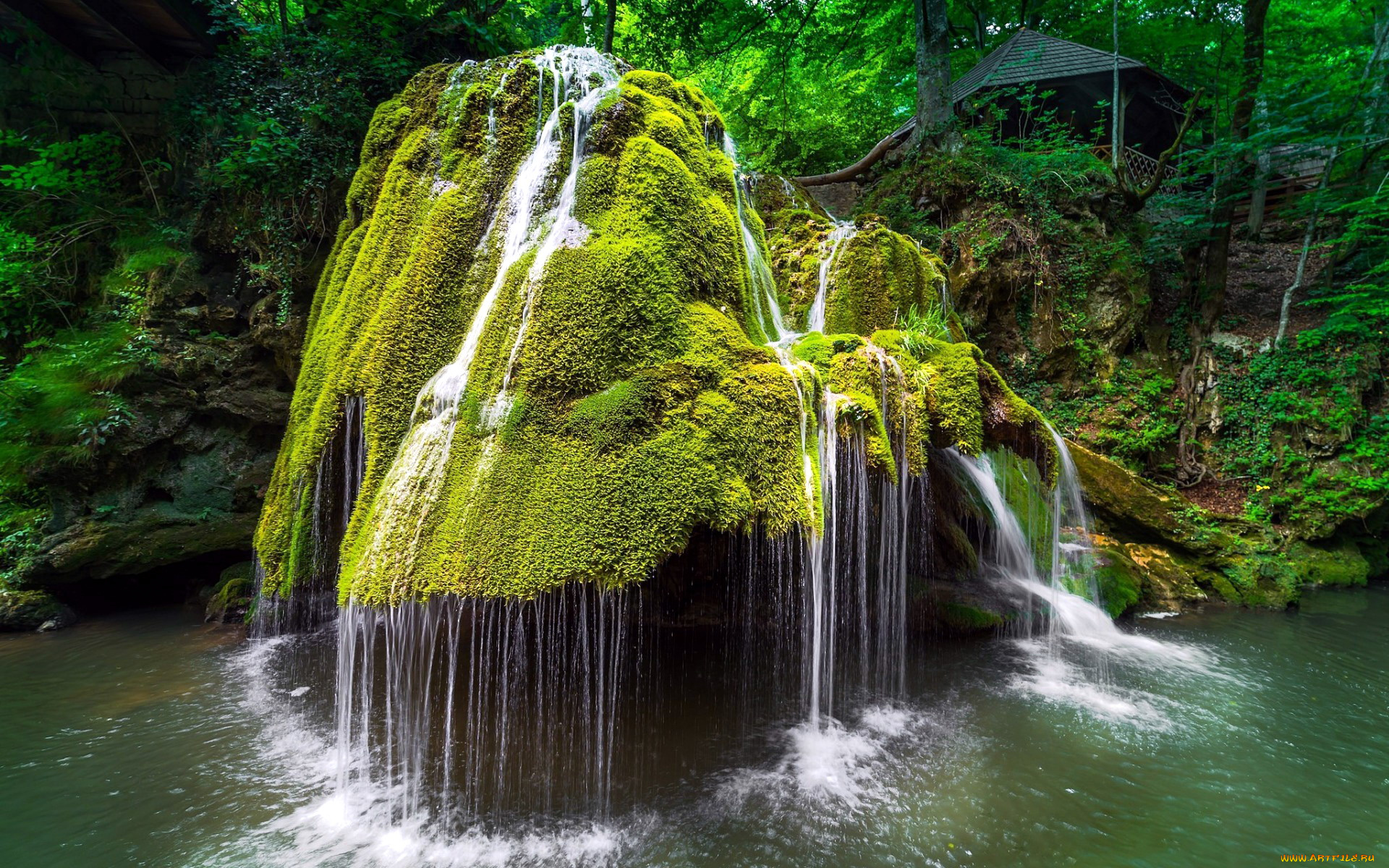 природа, водопады, поток, вода, водопад