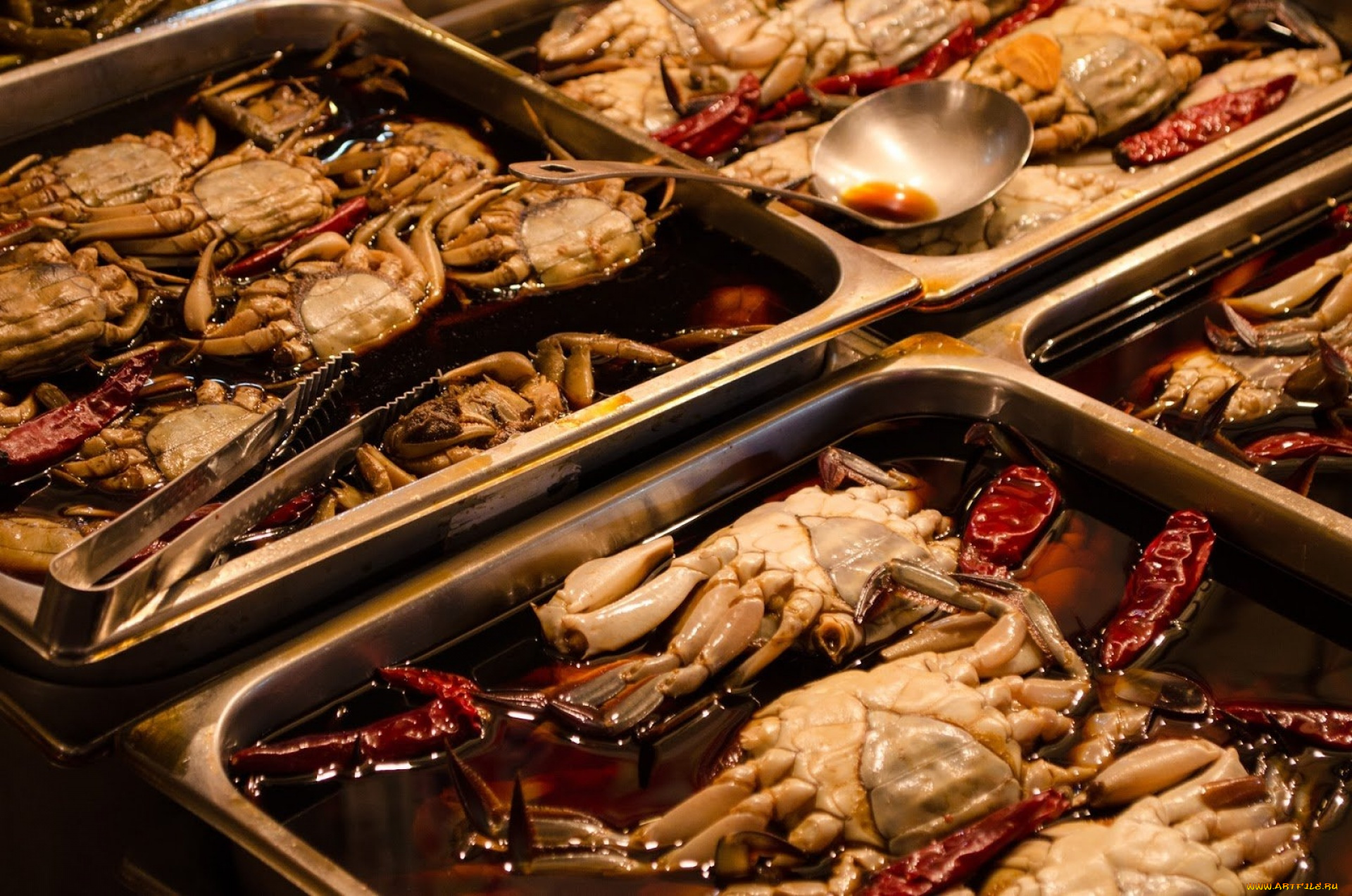 еда, рыбные, блюда, , с, морепродуктами, крабы, кухня, корейская