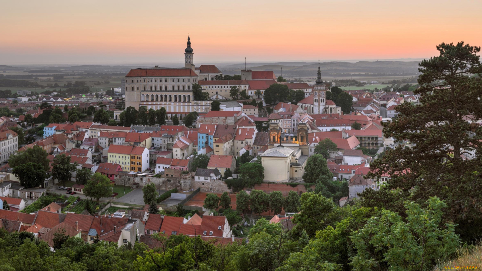 mikulov, castle, города, замки, чехии, mikulov, castle