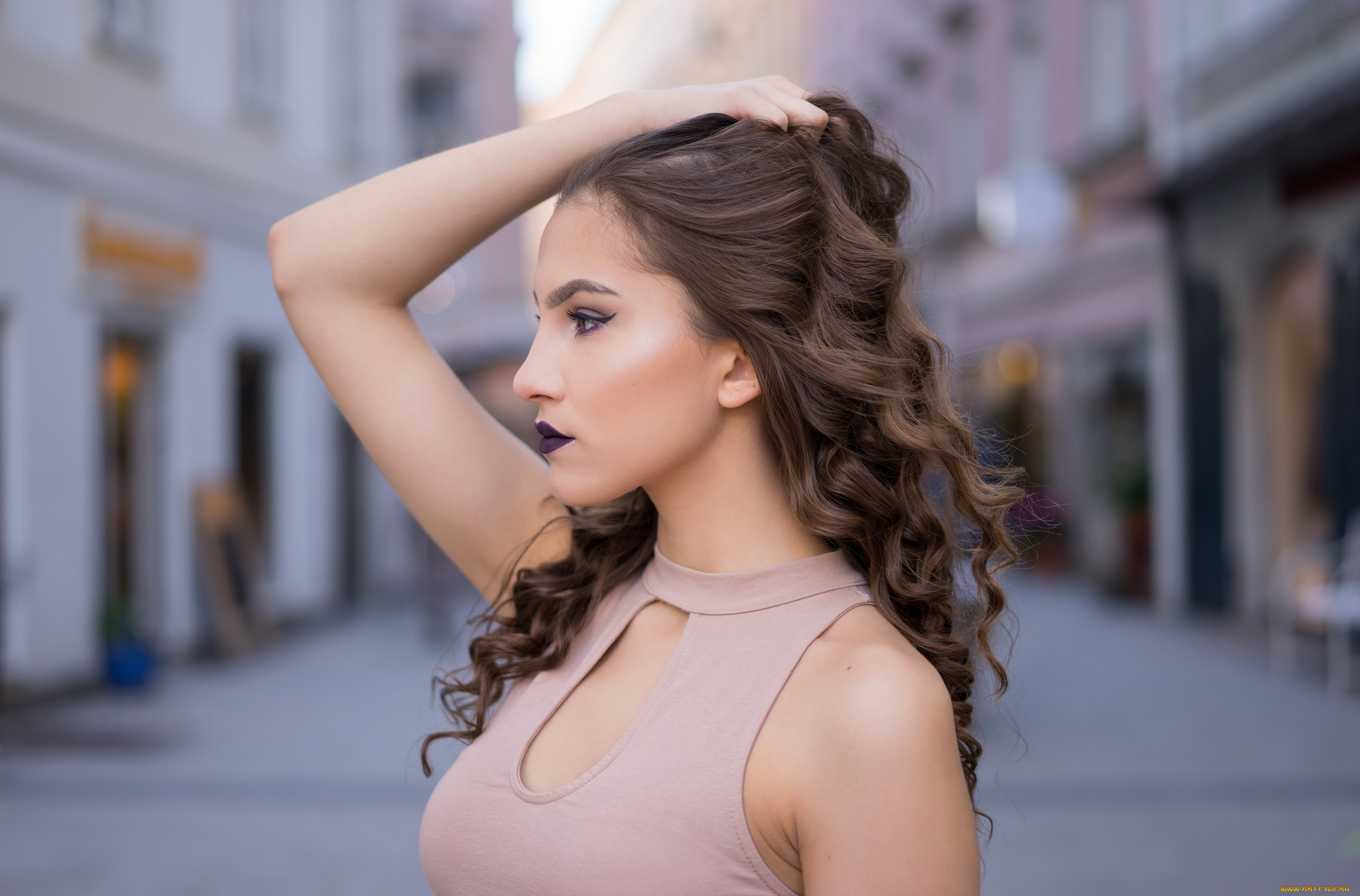 девушки, -, брюнетки, , шатенки, шатенка, профиль, локоны