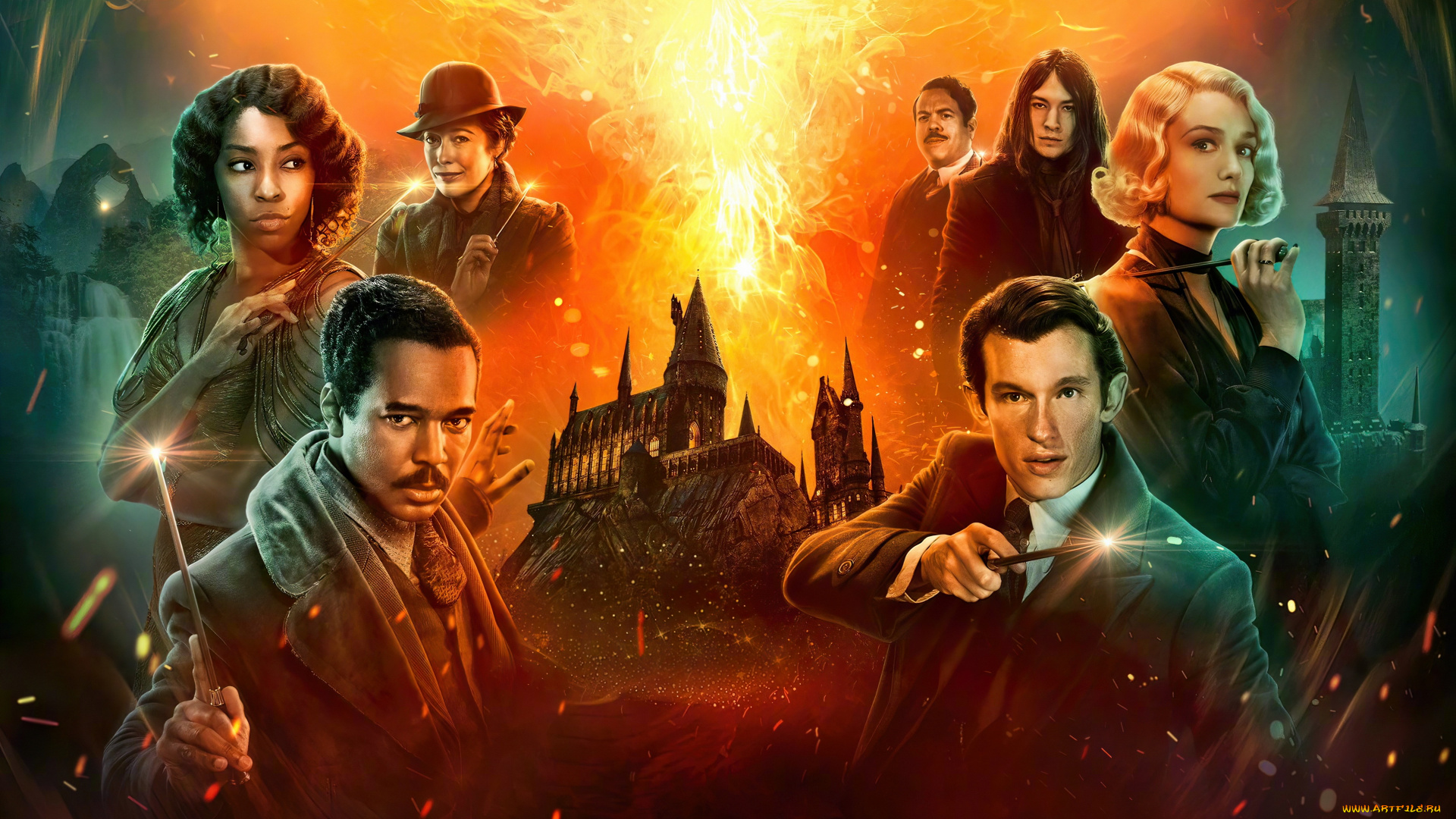 fantastic, beasts, , the, secrets, of, dumbledore, ||, 2022, кино, фильмы, , the, secrets, of, dumbledore, фантастические, твари, тайны, дамблдора, фэнтези, постер, эдди, редмэйн, джуд, лоу, эзра, миллер