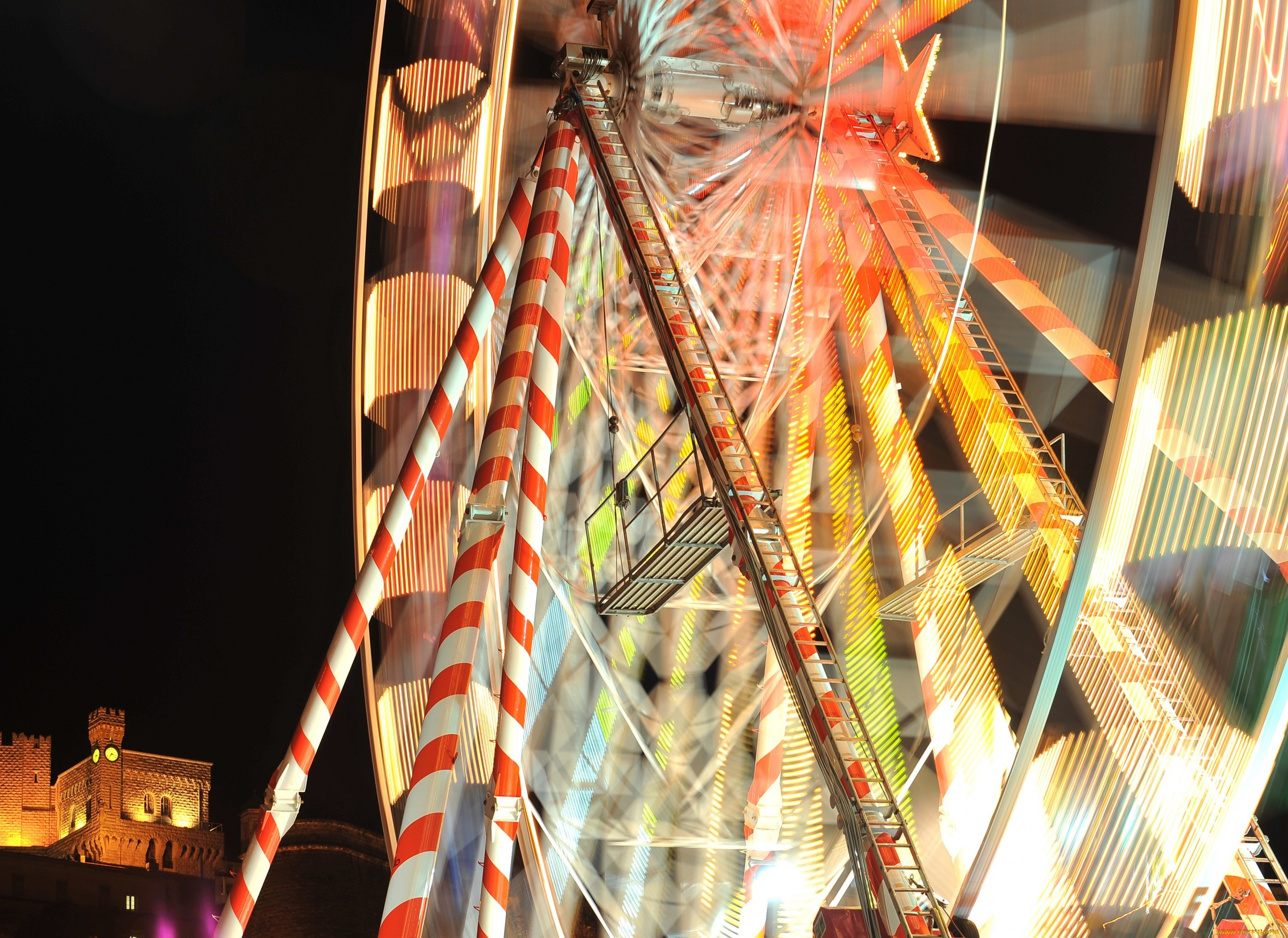 разное, карусели, , качели, , аттракционы, колесо, обозрения, огни