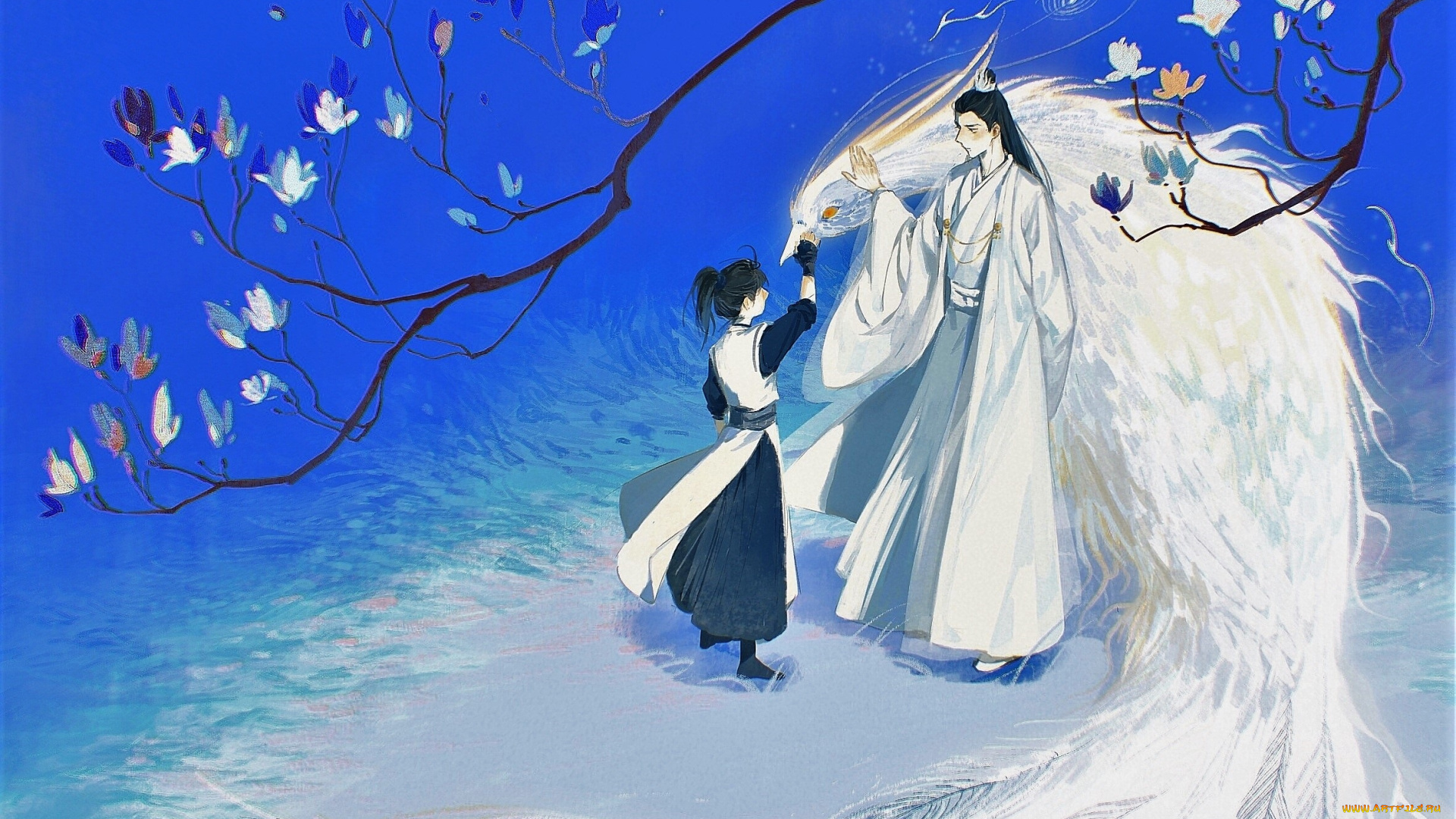 аниме, unknown, , другое, , заклинатели, птица, ветка